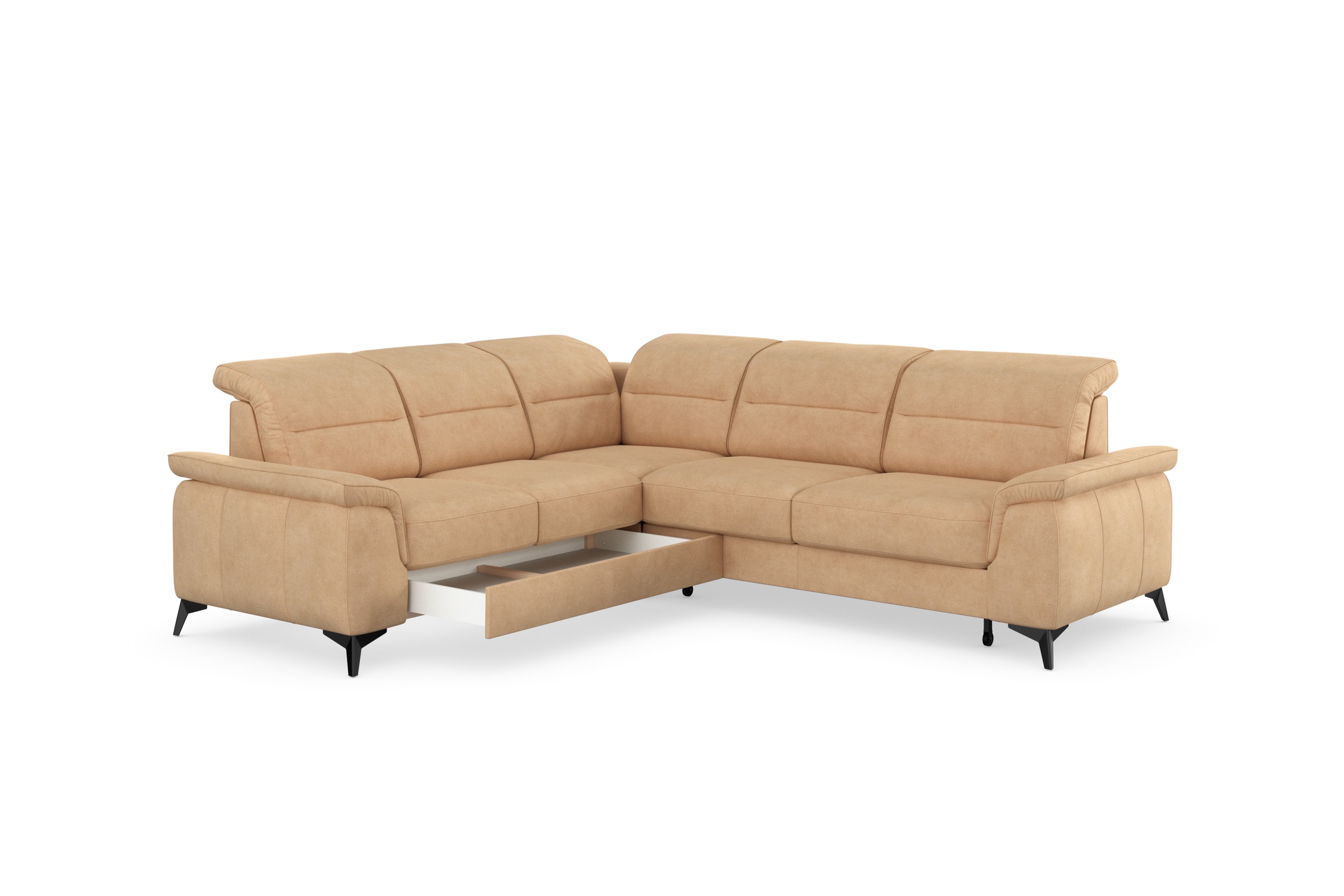 sit&more Ecksofa »Sinatra L-Form«, optinal mit Kopfteilverstellung und Armteilfunktion, Metallfüße