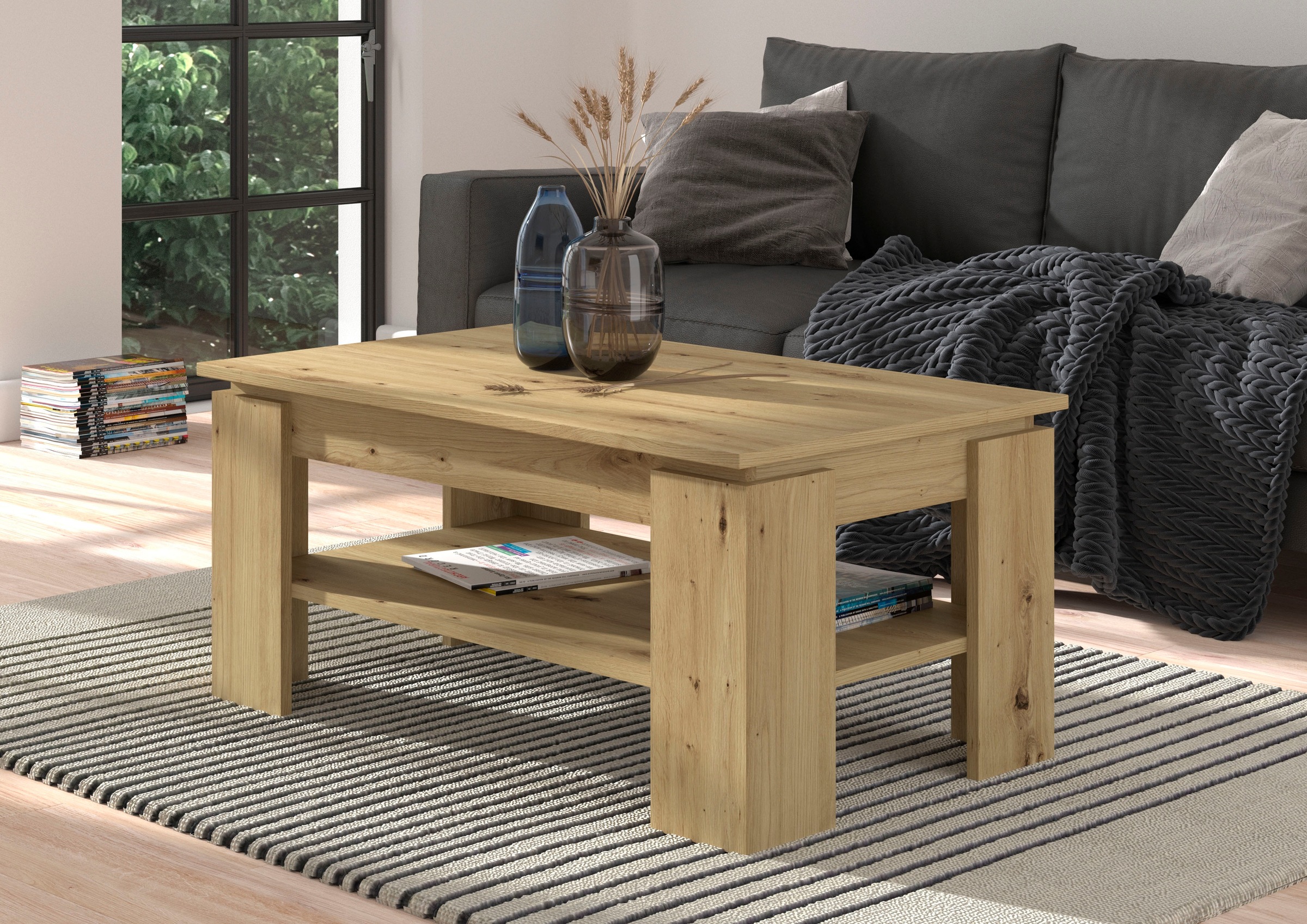 INOSIGN Couchtisch »Kalmar, rechteckig, 100 x 60 cm, 1 Ablageboden«, (1 St. günstig online kaufen