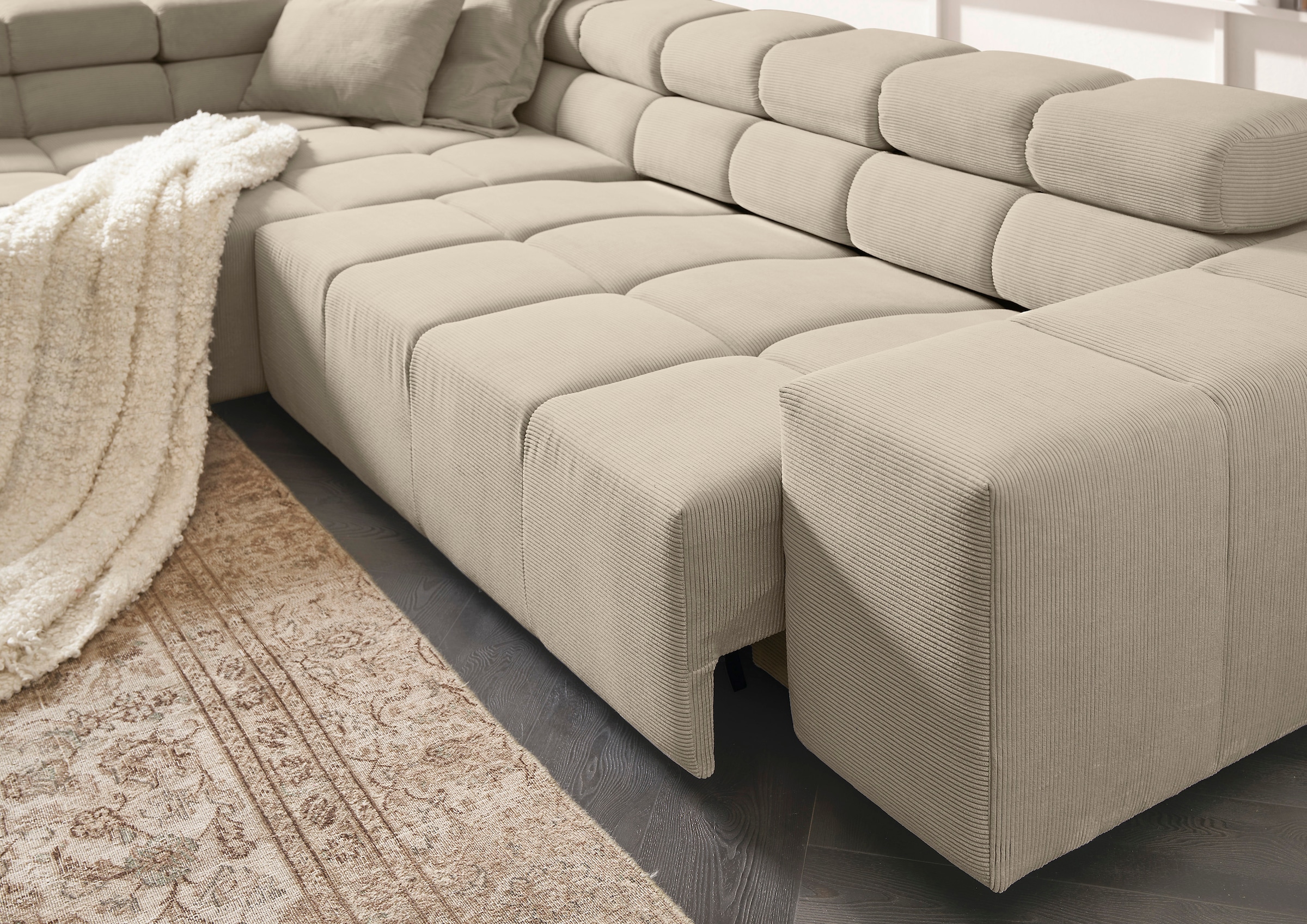 INOSIGN Ecksofa »Ancona incl. Kopfteilverstellung, OTTOs Choice, Breite 319cm, L-Form«, wahlweise motorische Sitztiefenverstellung, auch in Cord + Easy Care