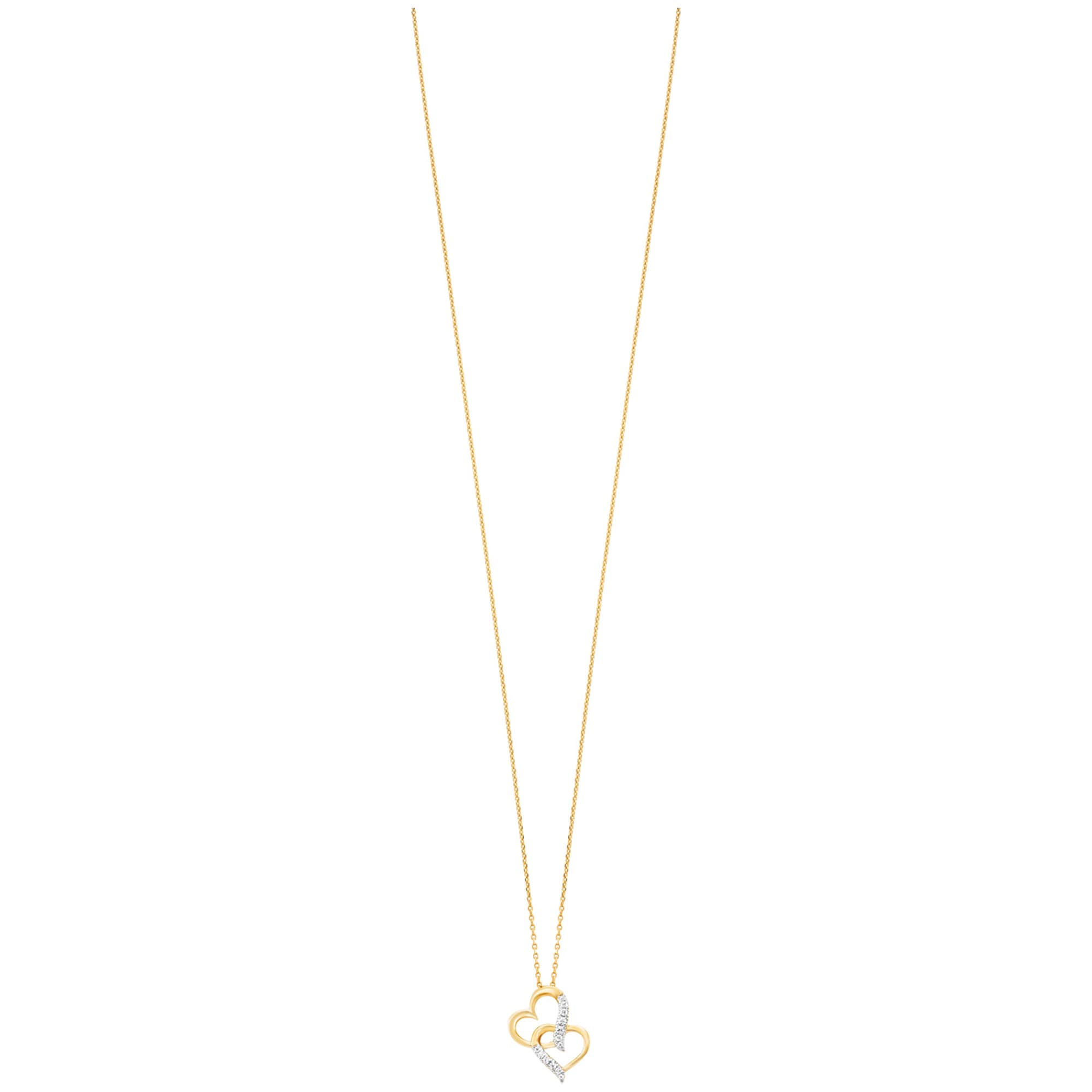Julie Julsen Kette mit Anhänger »925/- Sterling Silber rhodiniert/vergoldet Herz 13 Zirkonia«