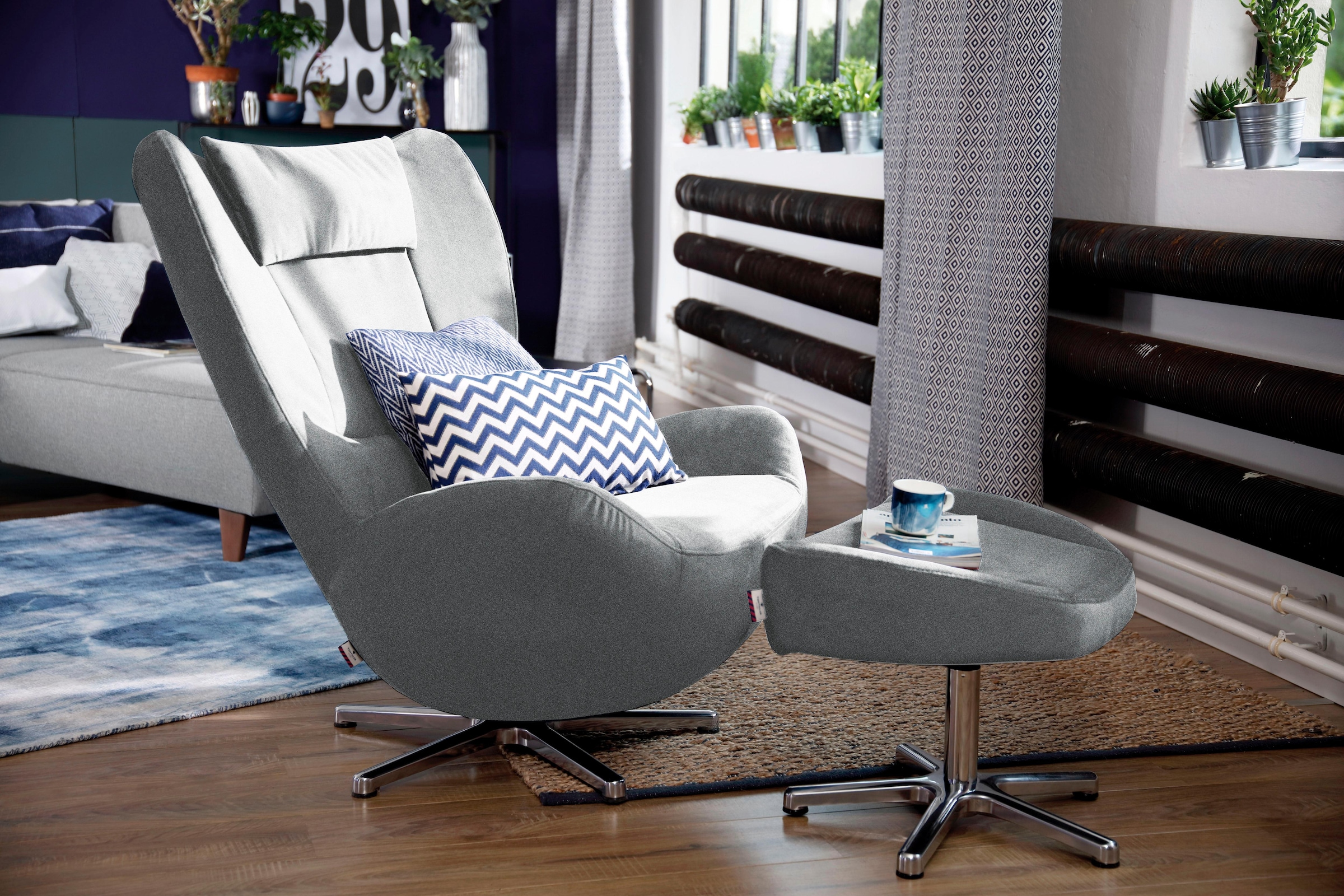 TOM TAILOR HOME Hocker »TOM PURE«, mit Metall-Drehfuß in Chrom