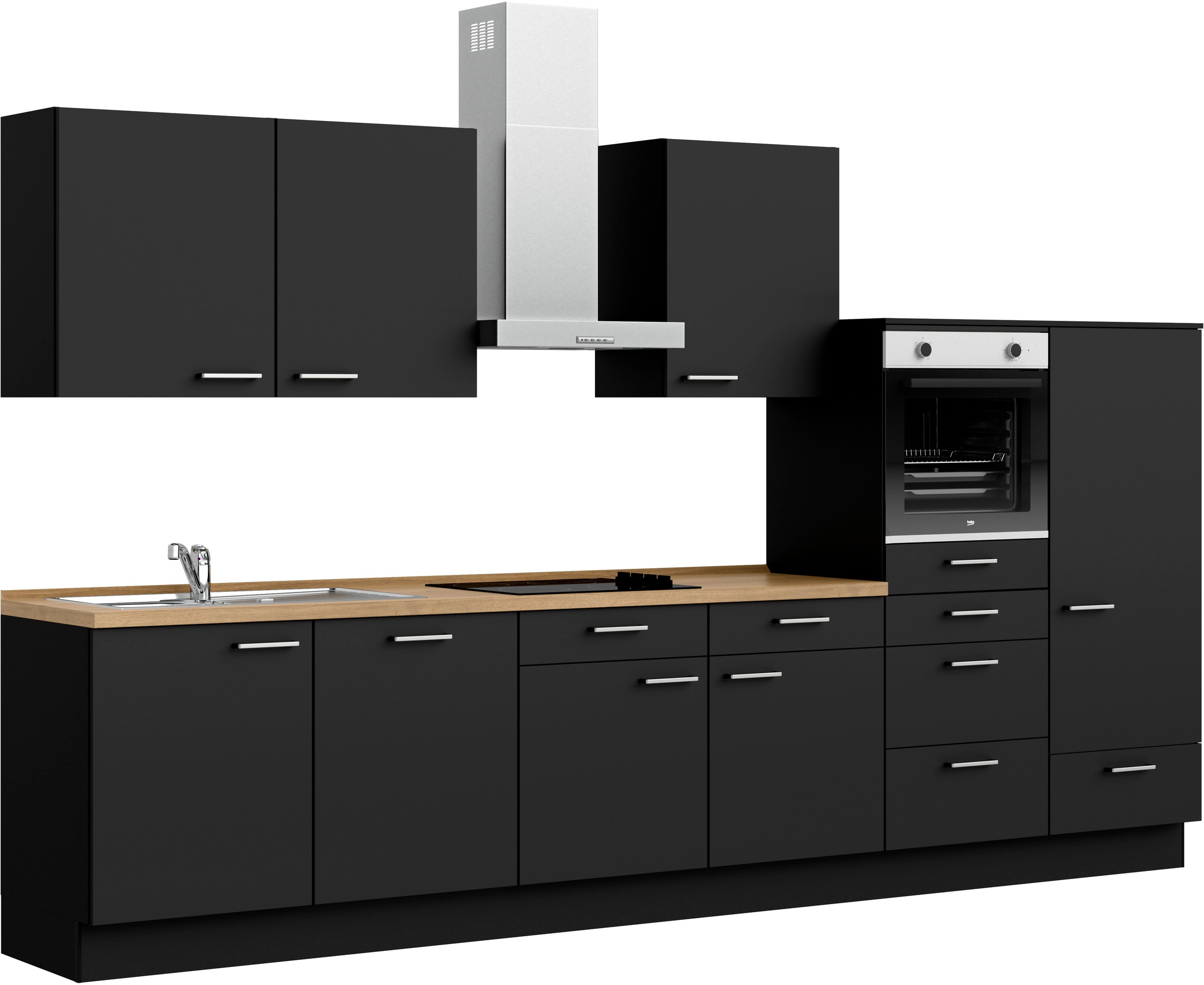 nobilia® Küchenzeile »"Touch I"«, vormontiert, Ausrichtung wählbar, Breite 360 cm, wahlw. mit E-Geräten