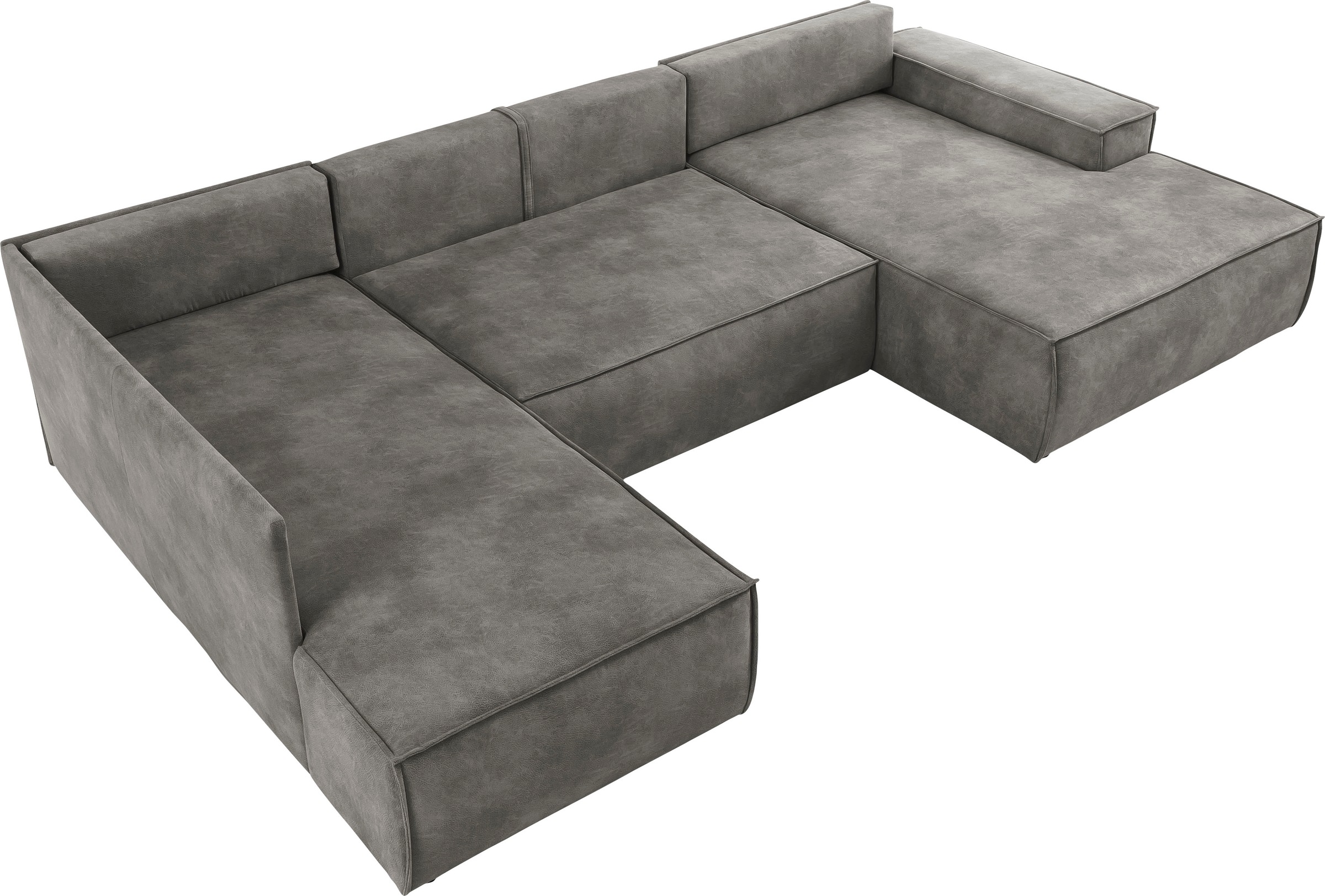 Home affaire Wohnlandschaft »SHERWOOD 329 cm, U-Form, Schlafsofa,«, Schlaffunktion m. Bettkasten (194x139 cm), Cord, Vintage, Samtvelours