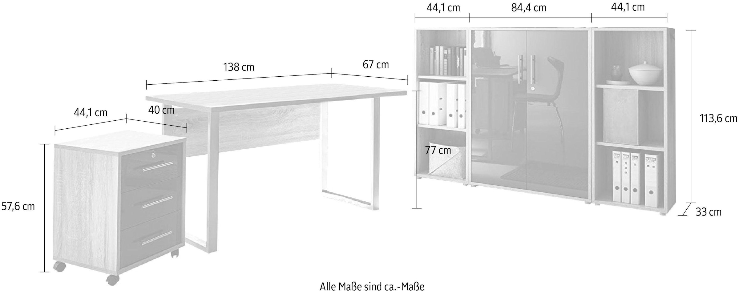 BMG Möbel Büromöbel-Set »Tabor Mini Kombi 2«