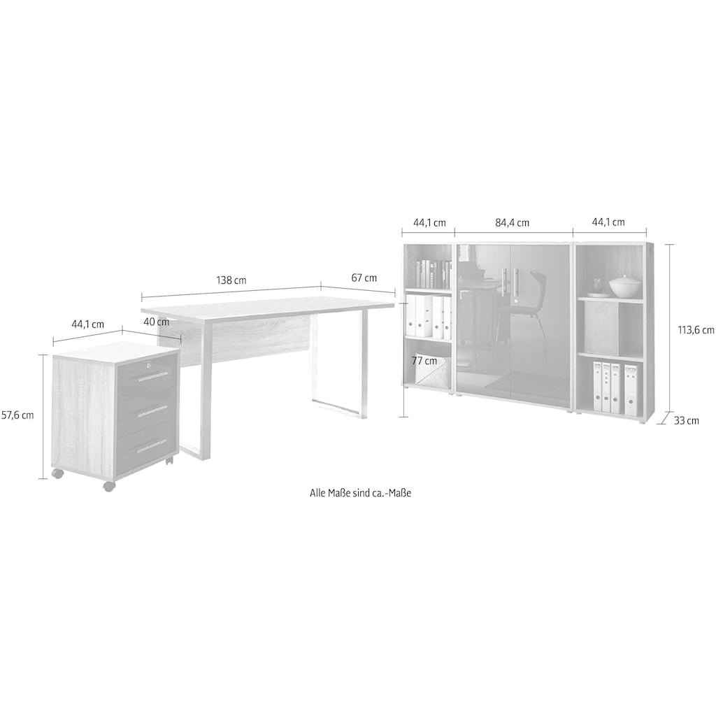 BMG Möbel Büro-Set »Tabor Mini Kombi 2«
