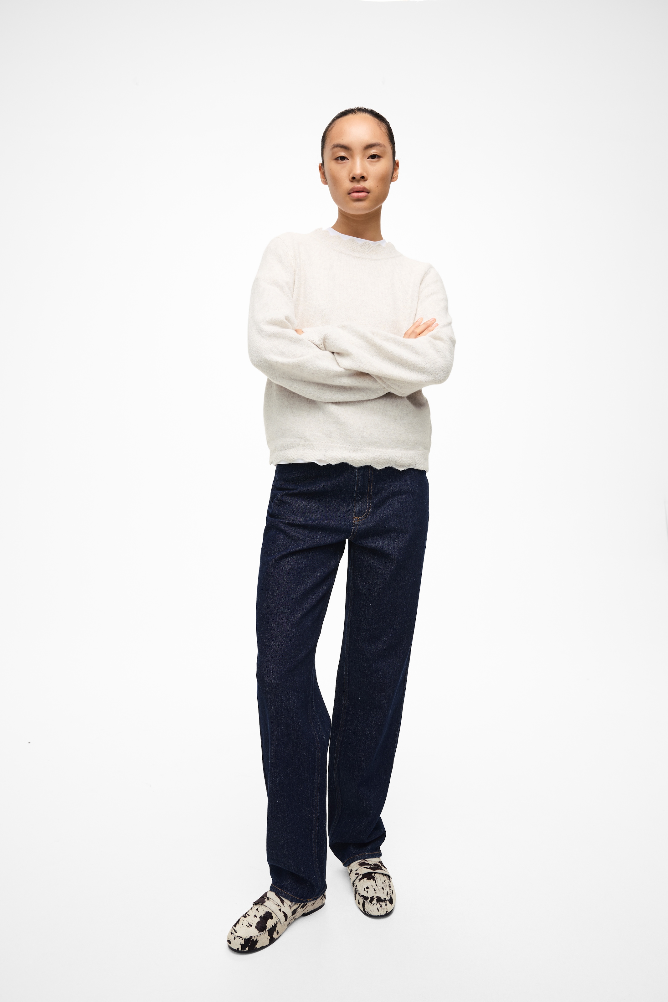 Vila Strickpullover »VINIKOLINA O-NECK L/S KNIT TOP - NOOS« Materialmix, regular fit