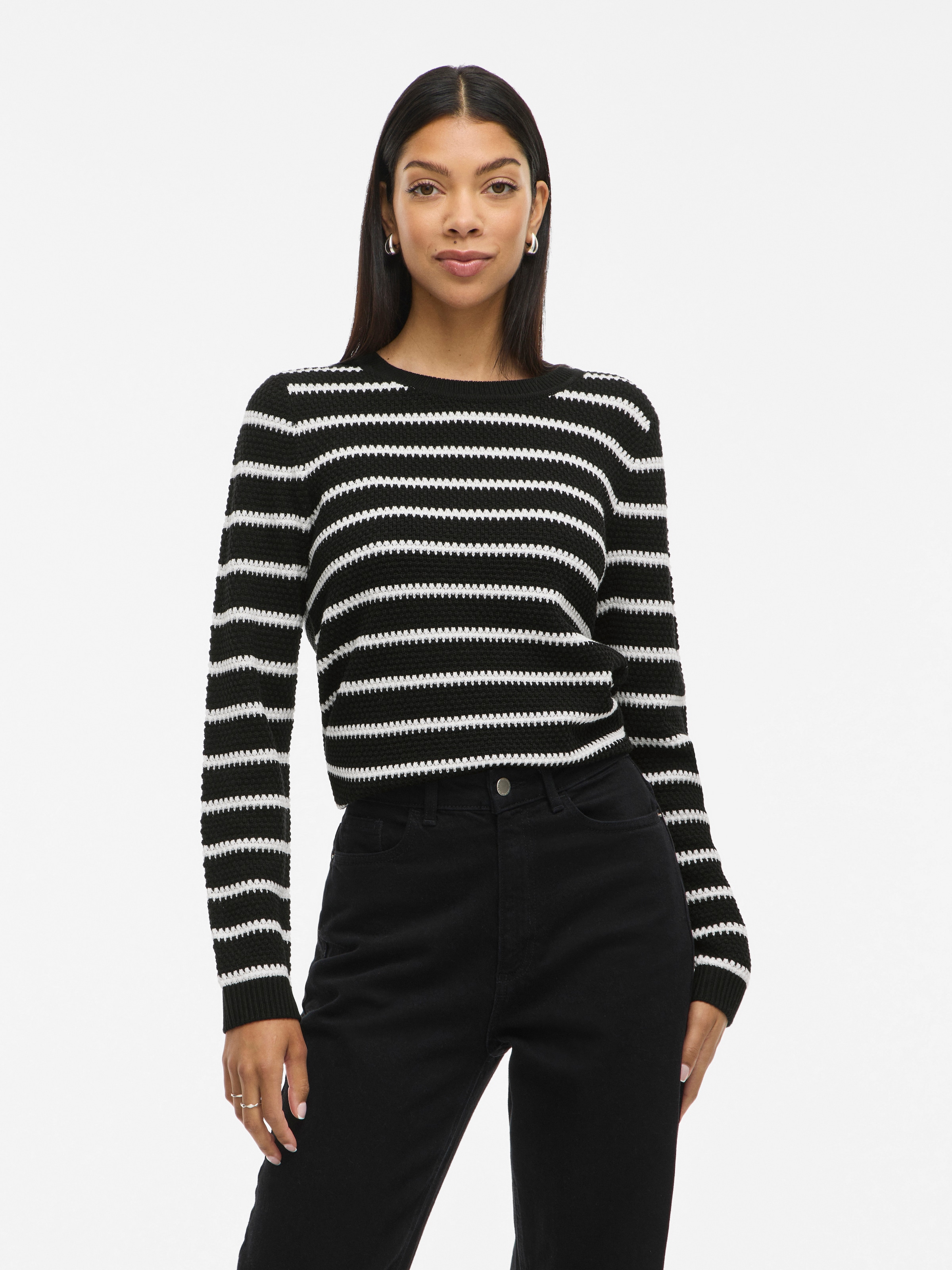Vila Rundhalspullover »VIDALO O-NECK L/S STRIPE KNIT TOP- NOOS«