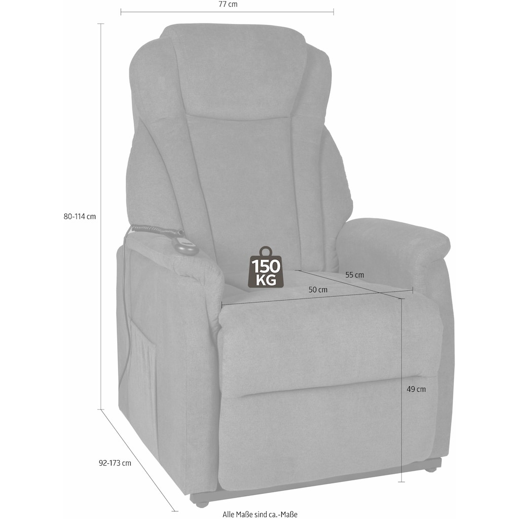 Duo Collection TV-Sessel »Toronto XXL bis 150 kg belastbar, mit elektrischer Aufstehhilfe«