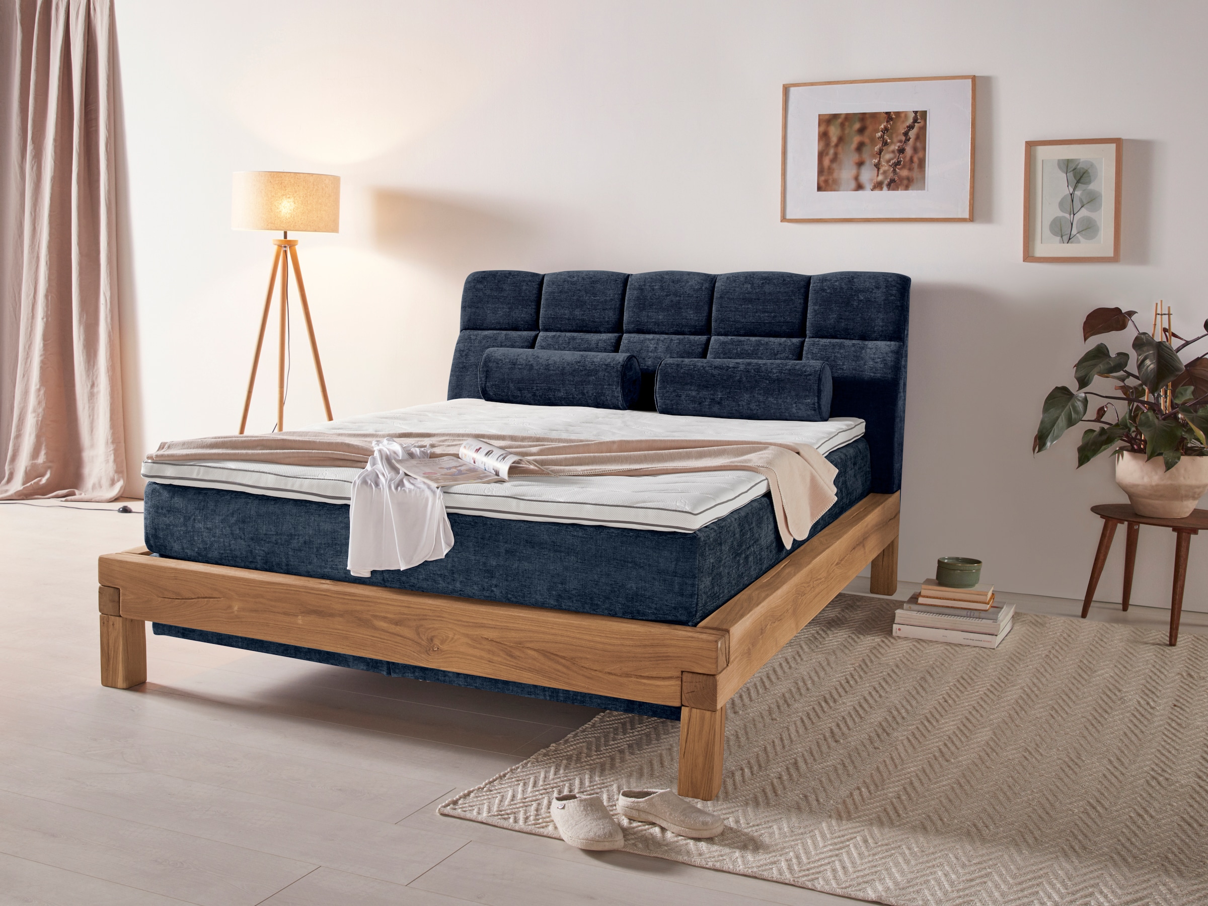 Home affaire Boxspringbett »Villads«, Liegefläche: 160/200 cm aus Balkeneiche, Inside-Boxspring-Unterbau