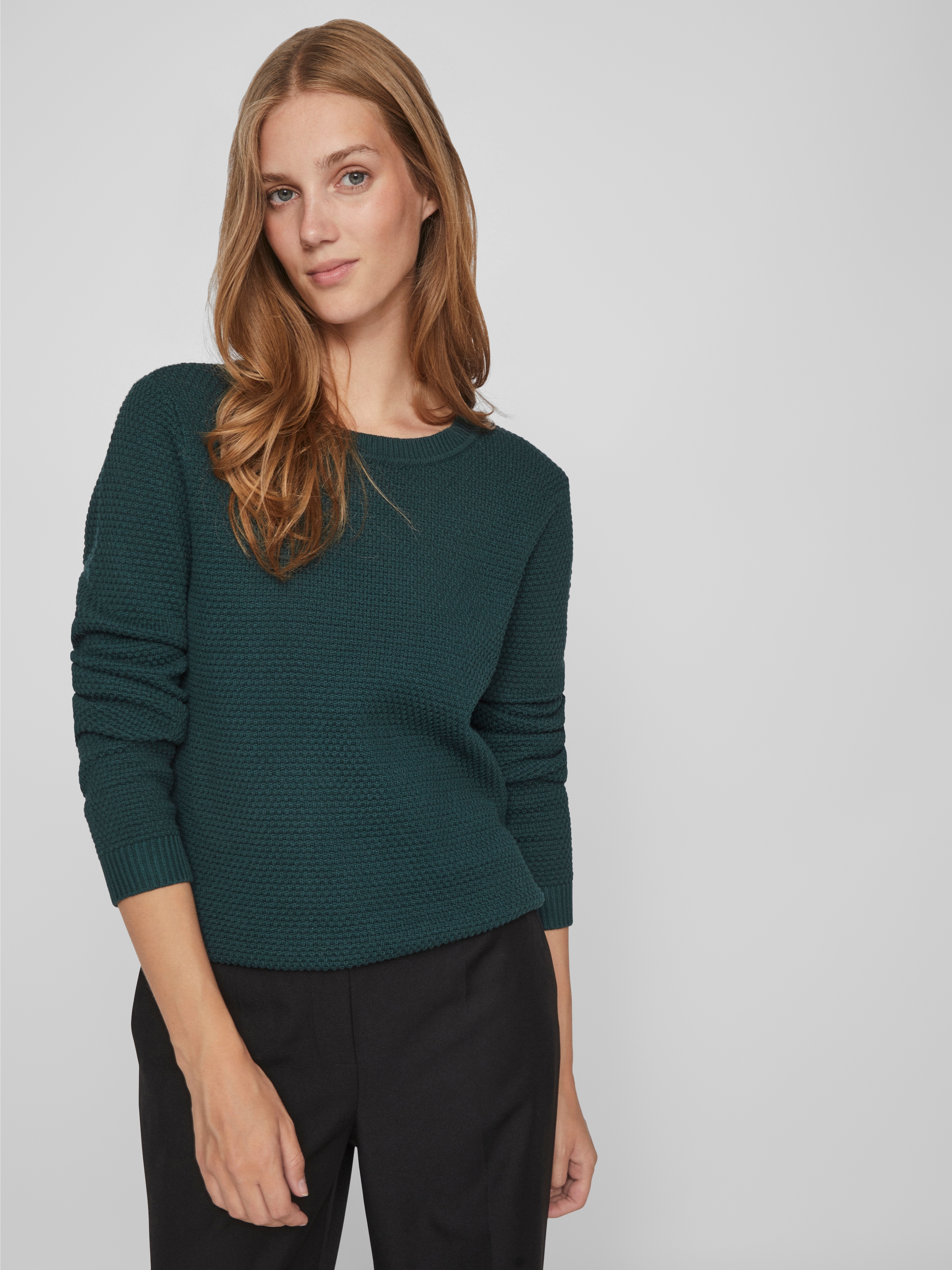 Vila Rundhalspullover »VIDALO O-NECK L/S KNIT TOP- NOOS« Baumwolle, regular fit