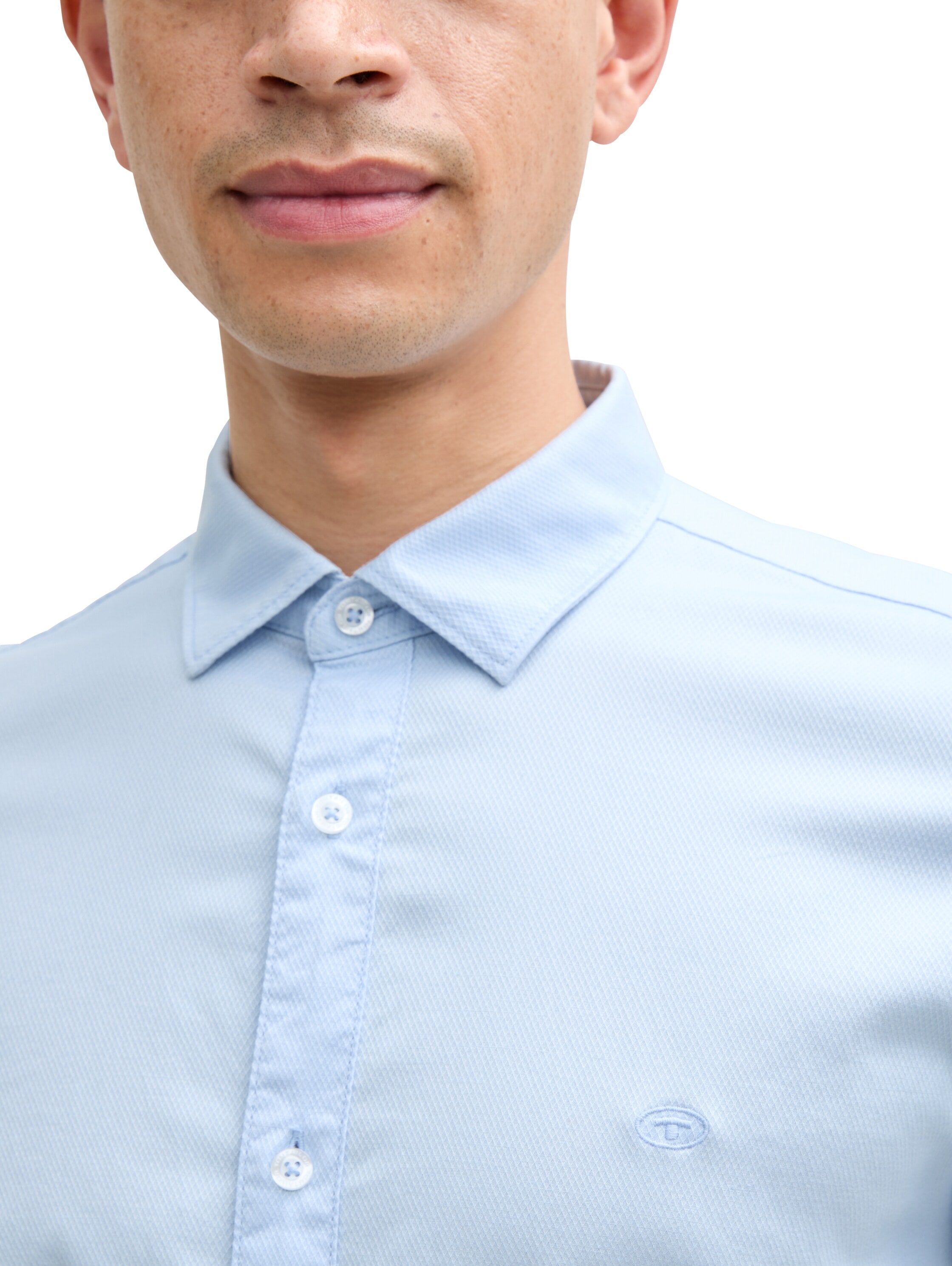 TOM TAILOR Langarmhemd mit Logo Stickerei