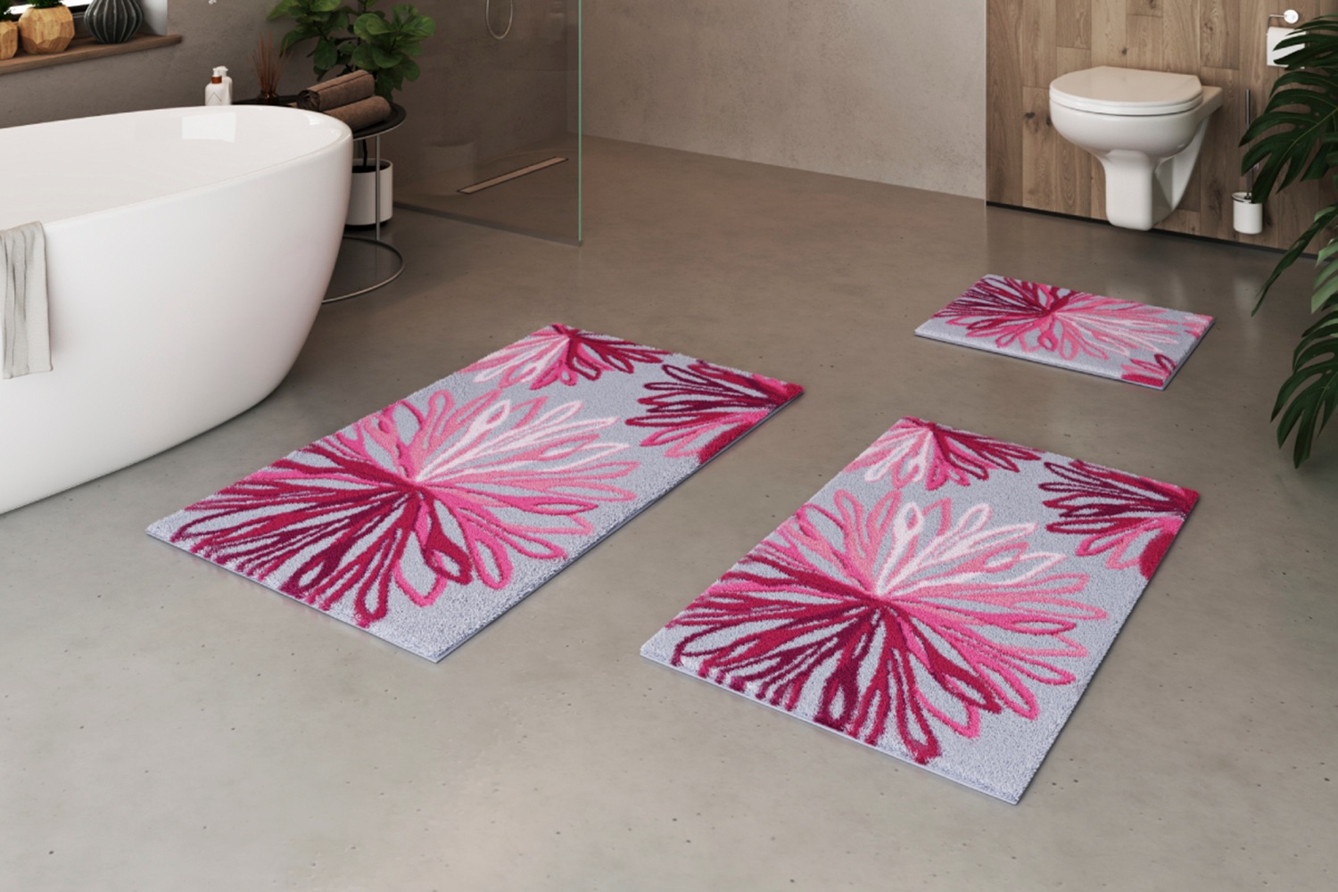 Grund Badematte »Art« Höhe 20 mm rutschhemmend beschichtet fußbodenheizungsgeeignet florales Muster, elegante Badematte