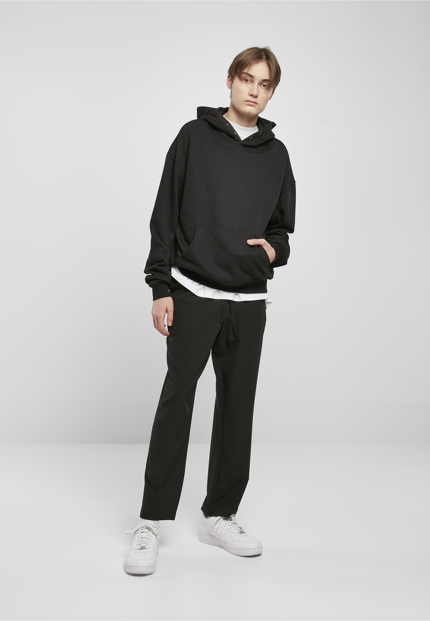 URBAN CLASSICS Rundhalspullover »Urban Classics Herren Snap Hoody« 1 Stk.