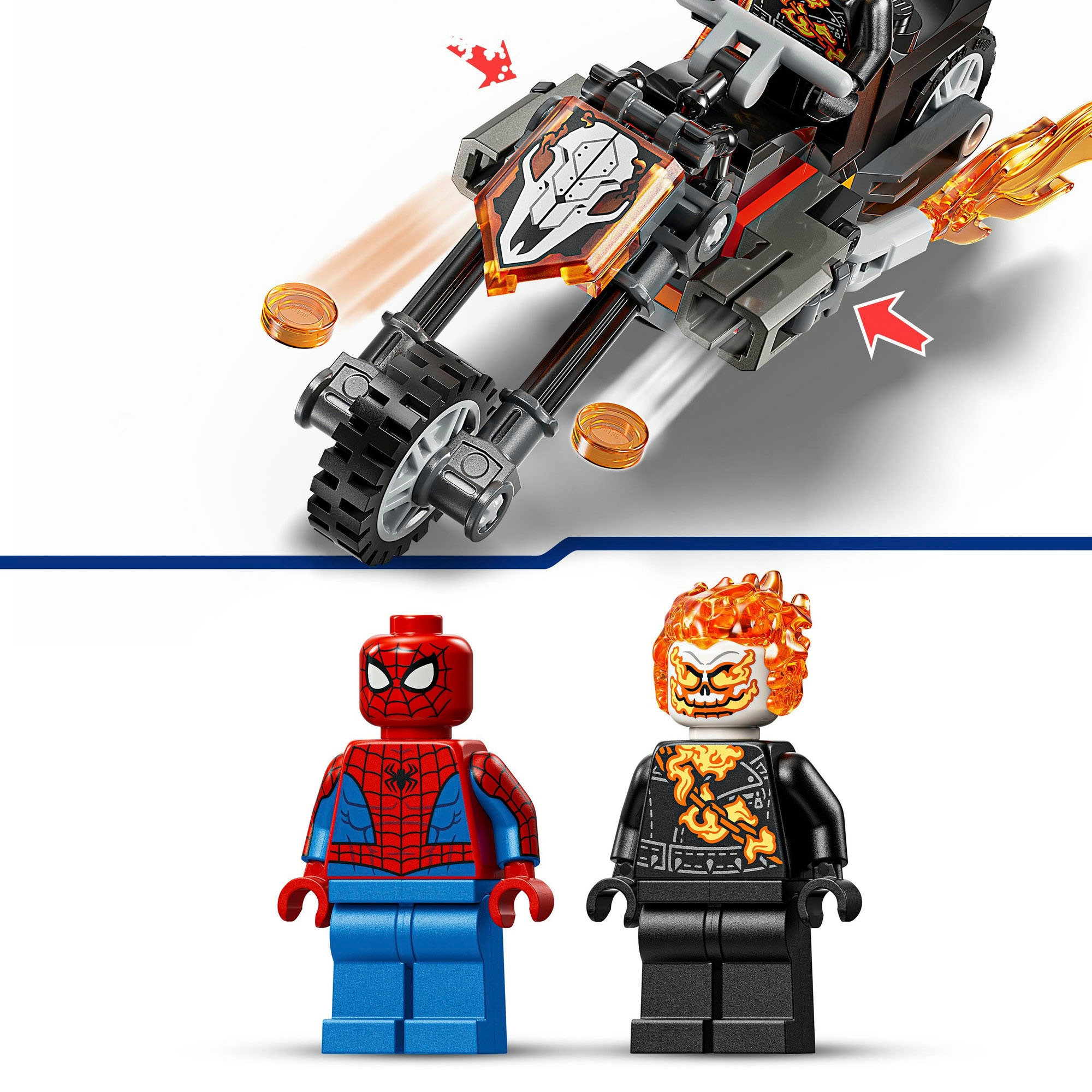 LEGO® Konstruktionsspielsteine »Spider-Man vs. Ghost Rider auf seinem Motorrad (76335)« LEGO Super Heroes; Made in Europe