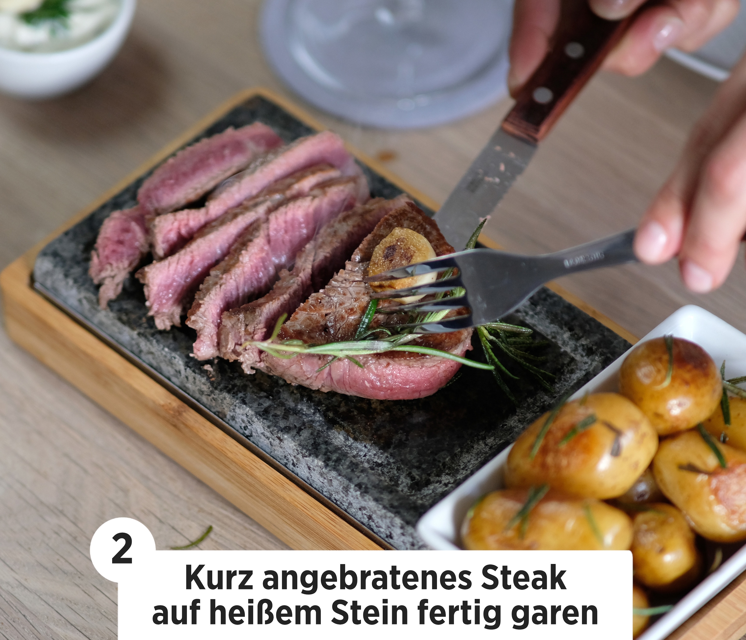 MÄSER Backstein »Heißer Stein« Set, 1x Bambustray, 1x heißer Stein, 1x Schüssel, 1x Hitzeschutz, 4 Stk. tlg. Backofengeeignet