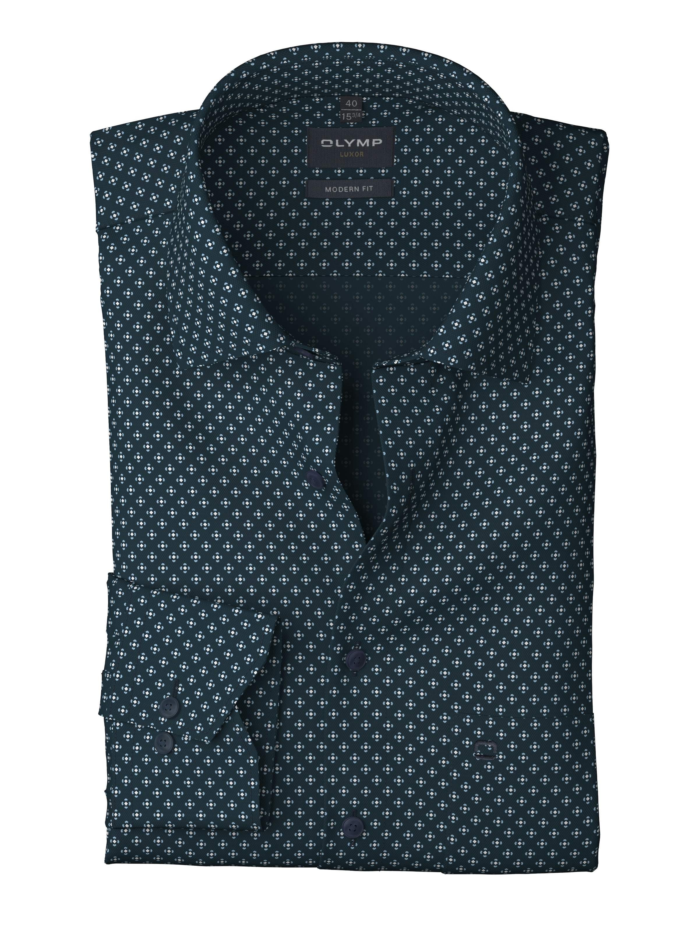 OLYMP Langarmhemd »Luxor modern fit«, modern fit, gemustert, Businesshemd, New Kentkragen, Extra langer Arm