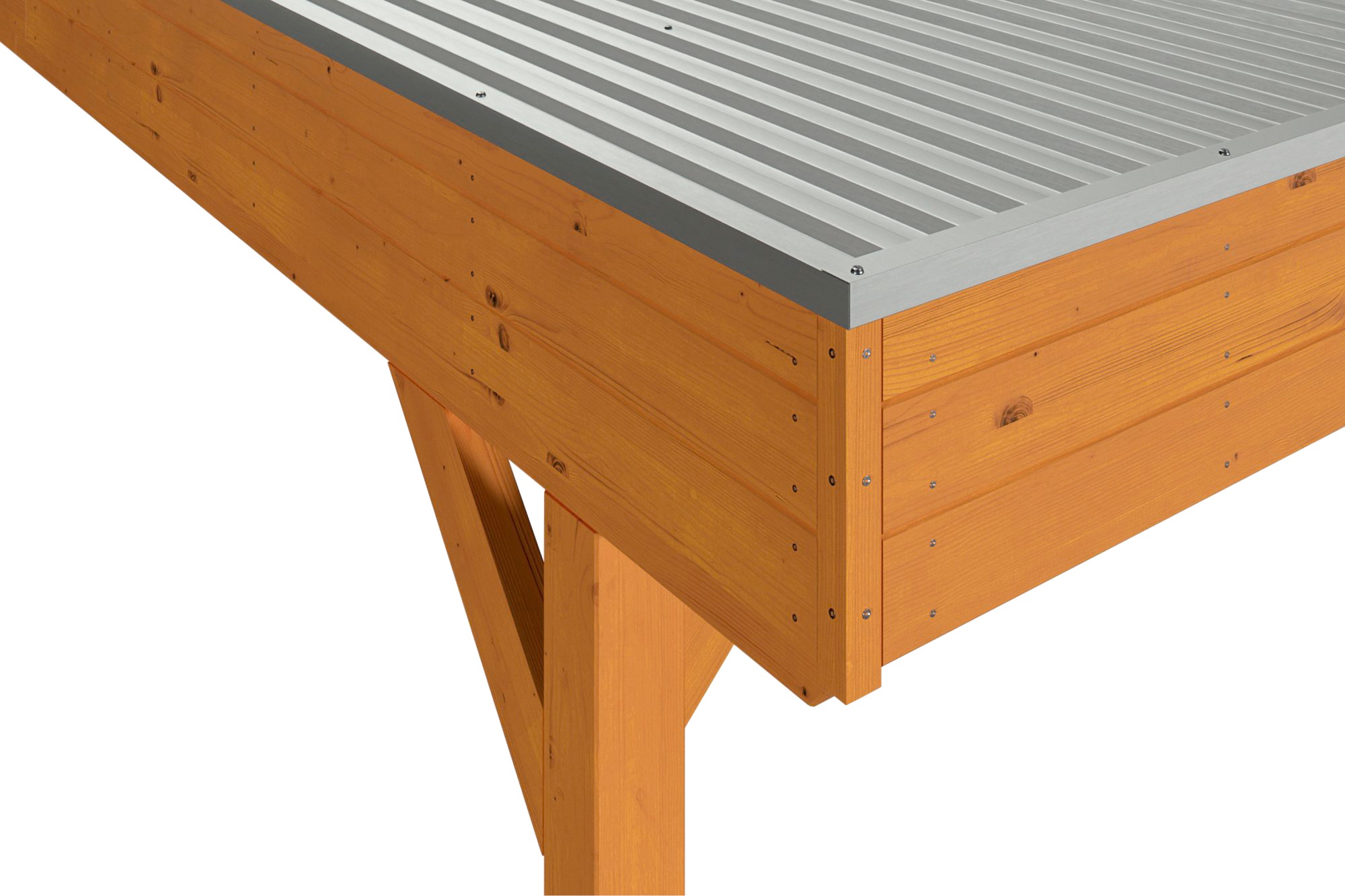 Skanholz Doppelcarport »Grunewald«, hellbraun, mit Aluminiumdach