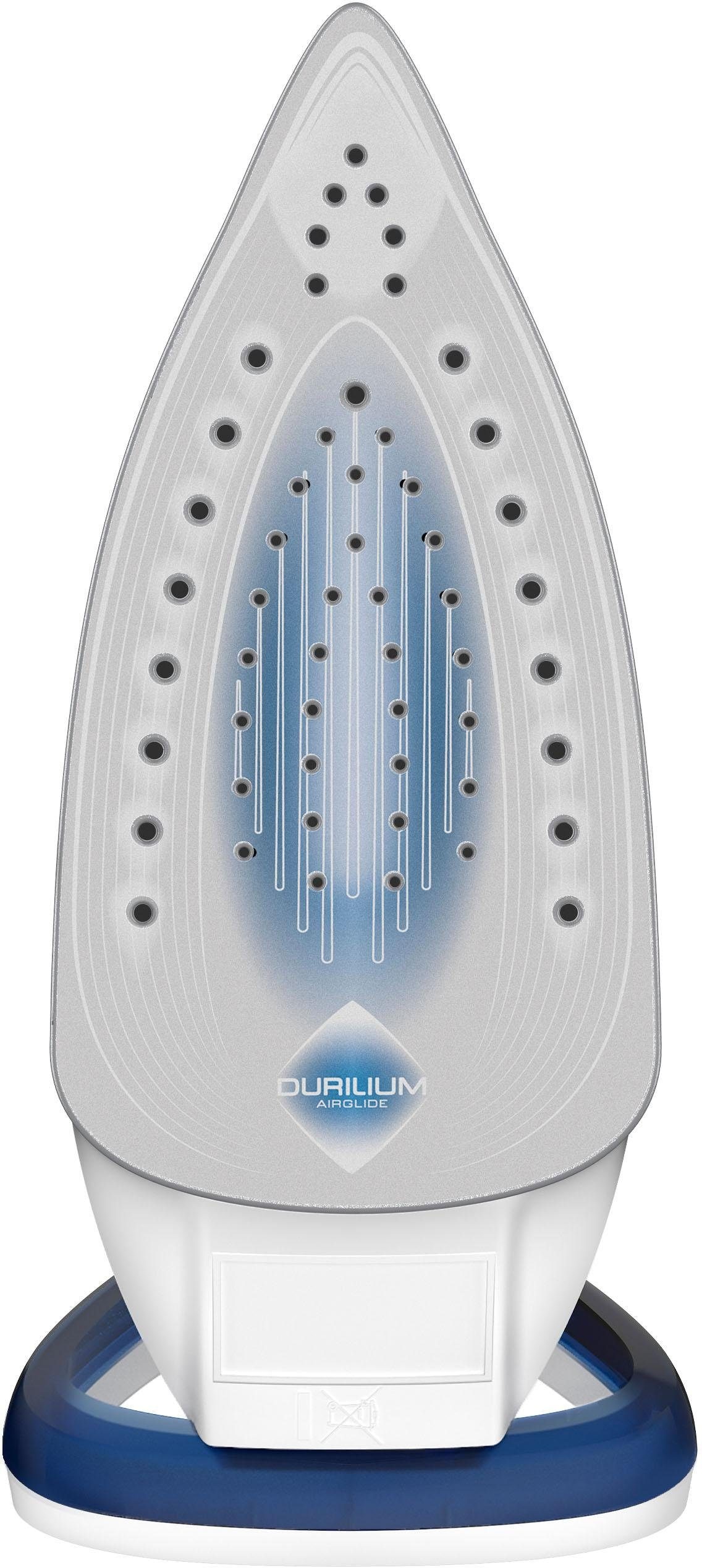 Tefal Dampfbügeleisen »Easygliss, 2500 Watt, Dampfstoß 220 g/Min., Wassertank 270 ml,«, 2500 W, Durilium Airglide Bügelsohle, schnelles Aufheizen, blau/weiß, FV5736