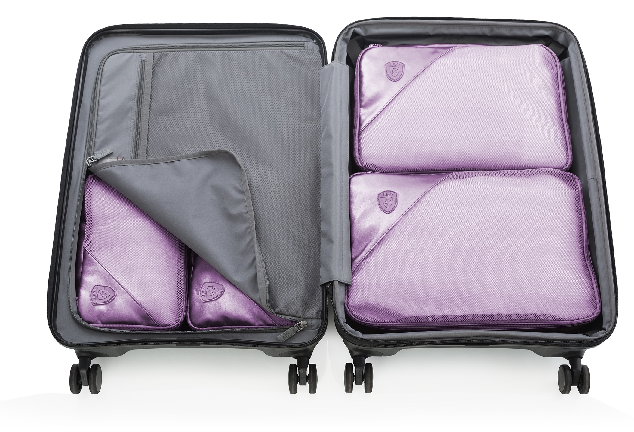 Heys Kofferorganizer »Metallic-Packing Cube«, (Set, 5 tlg., Packtaschenset), Reiseorganizer Koffer-Packhilfe organisiert für Urlaube und Reisen