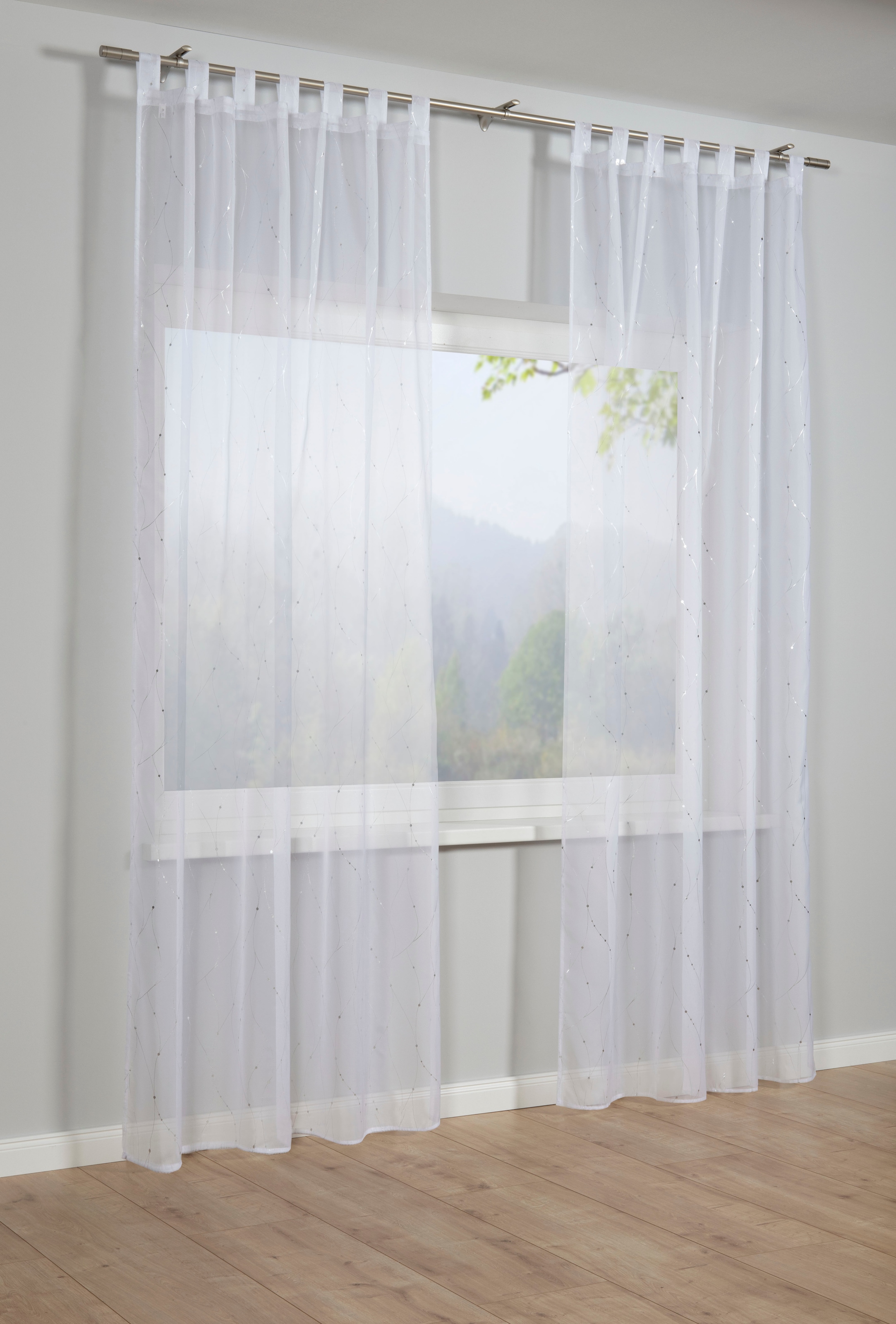 Sehlbach Gardine »Schal Voile mit Foilprint« Schlaufen 1 Stk. tlg. mit Schl günstig online kaufen