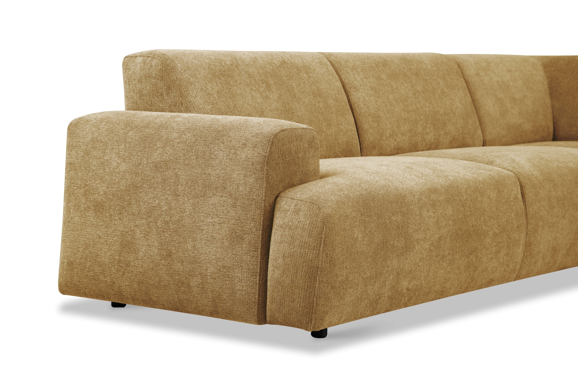 andas Ecksofa »Linkka, Breite 282 cm«, L-Form, in einem weichen Chenille-Stoff, mit Wellenunterfederung