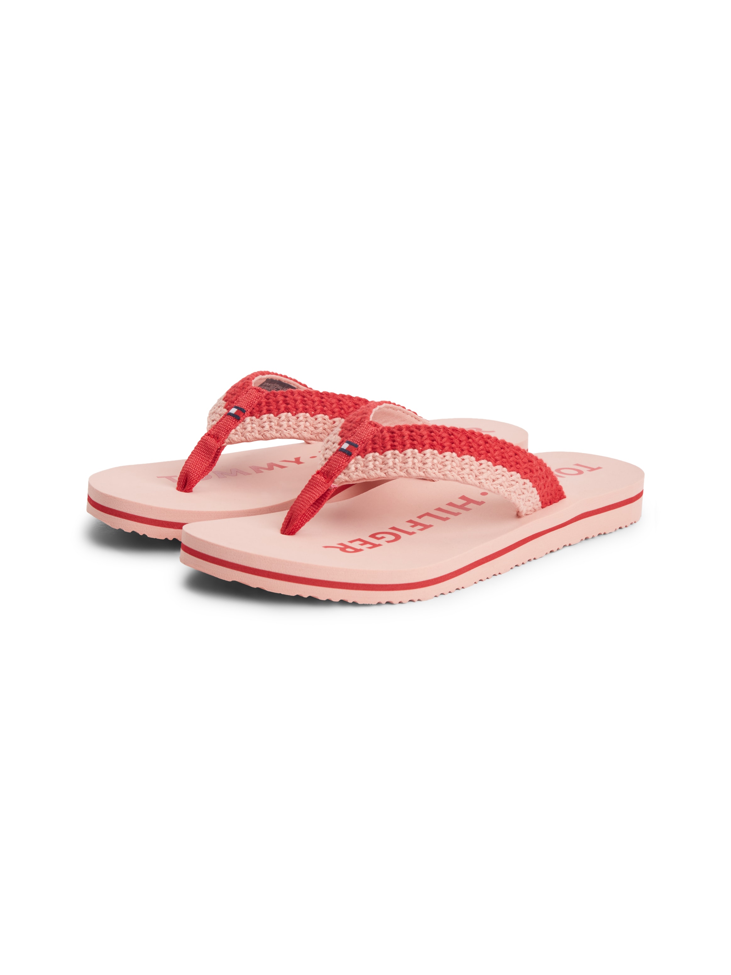 Tommy Hilfiger Zehentrenner »TH CROCHET SUMMER SANDAL«  Dianette, Strandschuh in sommerlicher Häkeloptik