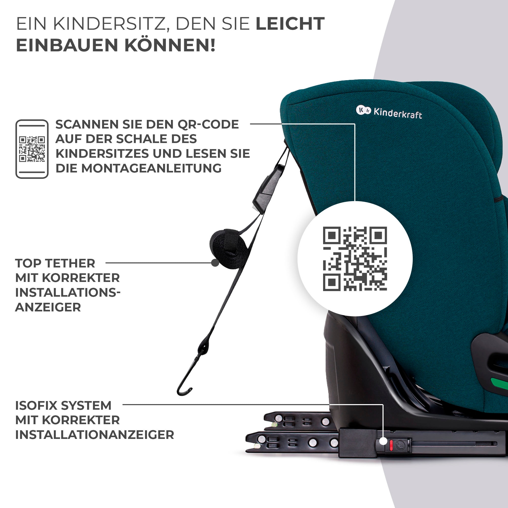 Kinderkraft Autokindersitz Klasse I / II / III (9-36 kg)