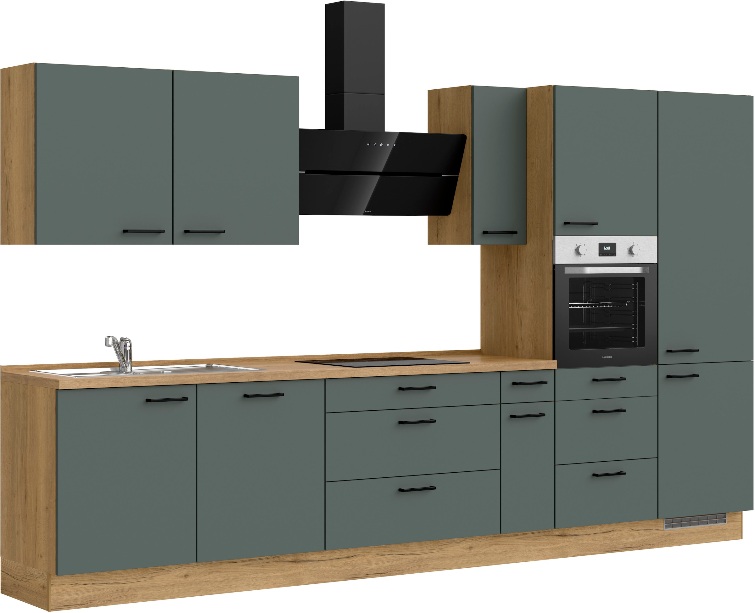 nobilia® Küchenzeile »"Easytouch II"«, vormontiert, Ausrichtung wählbar, Breite 360 cm, wahlw. mit E-Geräten