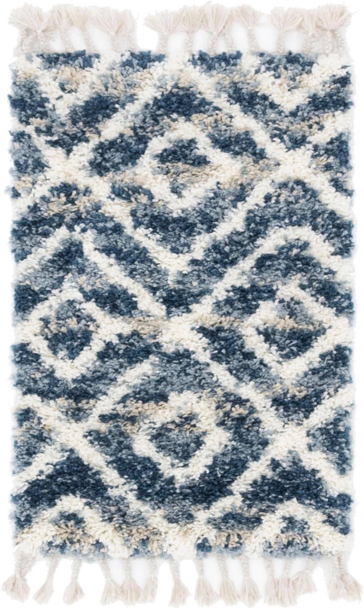 Myflair Möbel & Accessoires Hochflor-Teppich »Top Shag, LAGERRÄUMUNG!«, rechteckig, 32 mm Höhe, gewebt, Rauten Design, melierte Optik, weich & kuschelig, mit Fransen