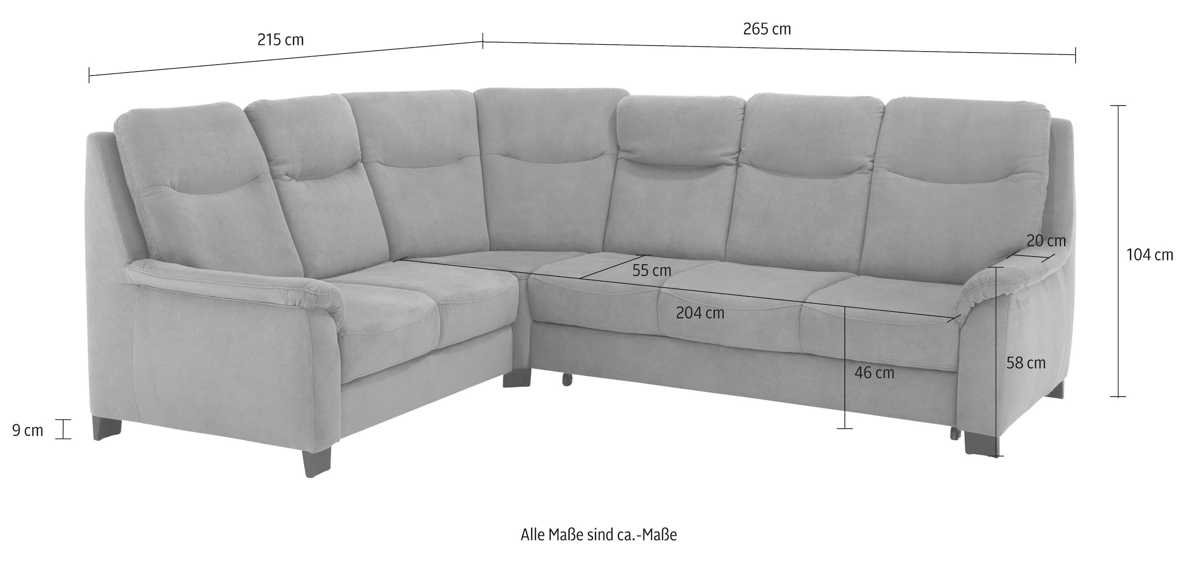 Home affaire Ecksofa »Boccaccio L-Form«, mit Federkern, incl. Kopfteilverstellung, wahlweise Bettfunktion