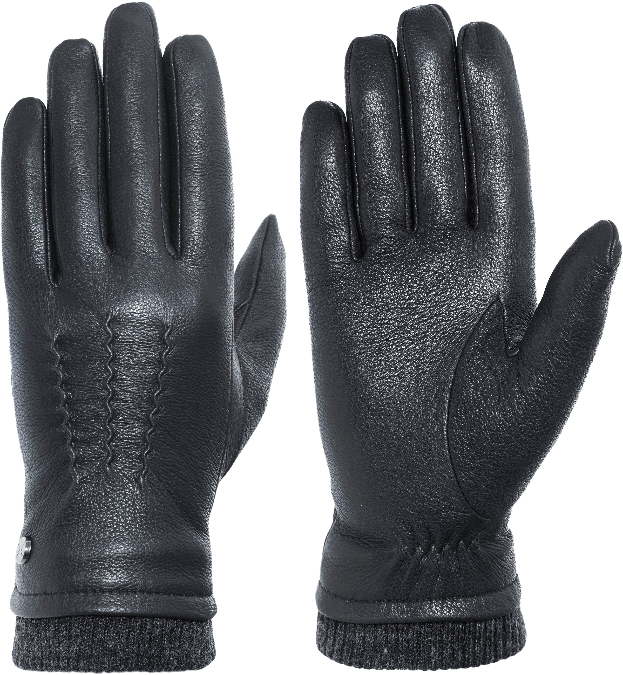 PEARLWOOD Lederhandschuhe mit feinen Nähten black