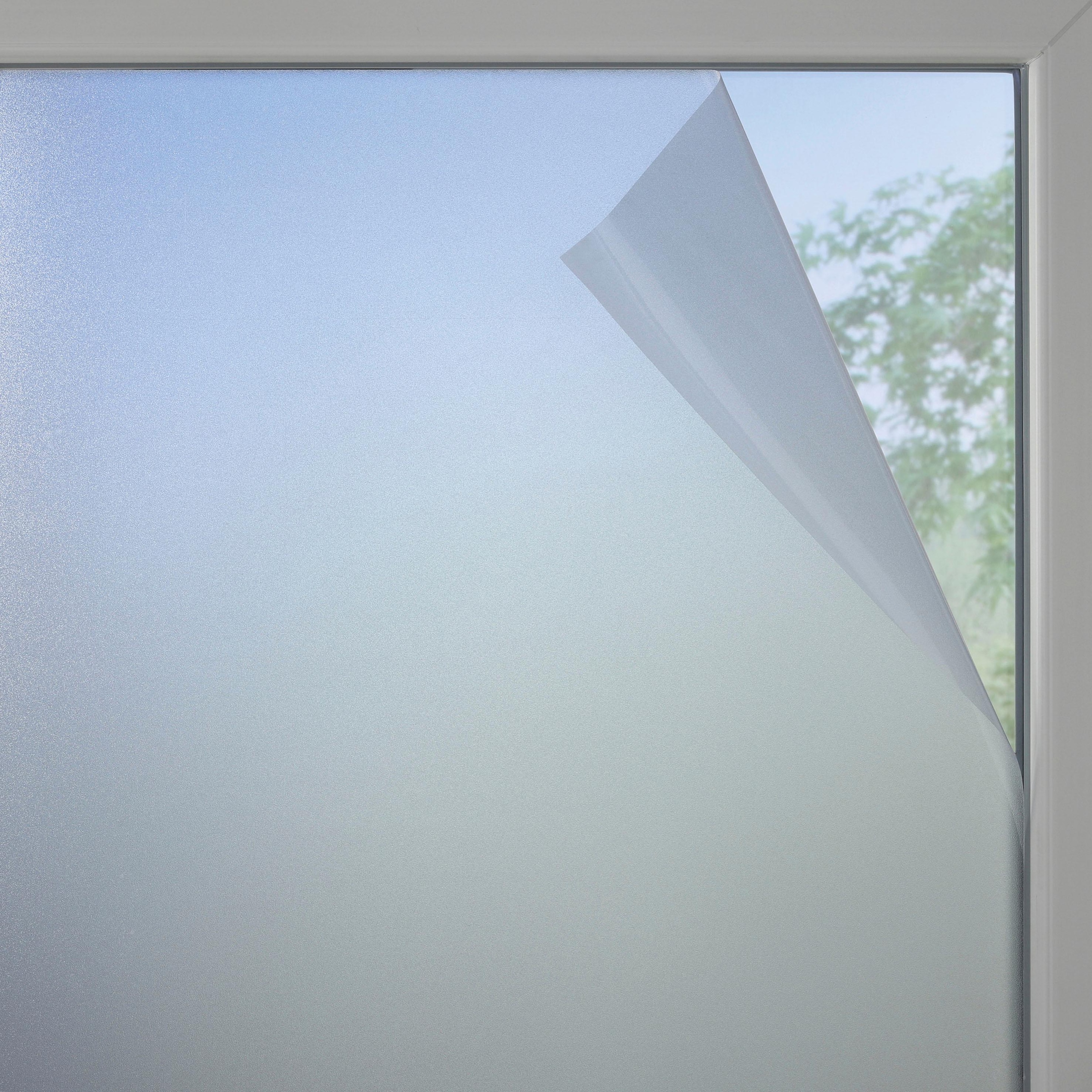 Fensterfolie, 1 St., halbtransparent, glattstatisch haftend, filtert schädliches UV-Licht