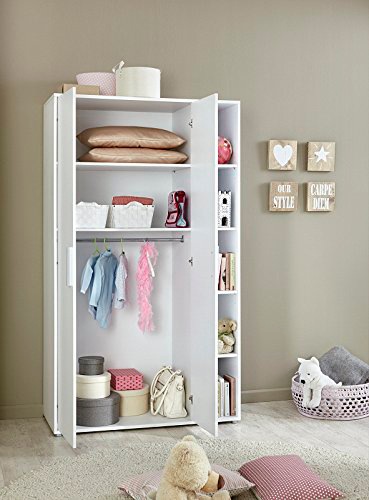 BMG Möbel Babyzimmer-Komplettset »Luis«, (Set, 4 tlg., Babybett, Wickelkommode, Wandboard, Kleiderschrank), Bett + Wickelkommode + 2-trg. Schrank + Wandboard