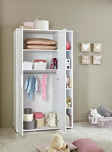 BMG Möbel Babyzimmer-Komplettset »Luis«, (Set, 4 St., Babybett, Wickelkommode, Wandboard, Kleiderschrank), Bett + Wickelkommode + 2-trg. Schrank + Wandboard