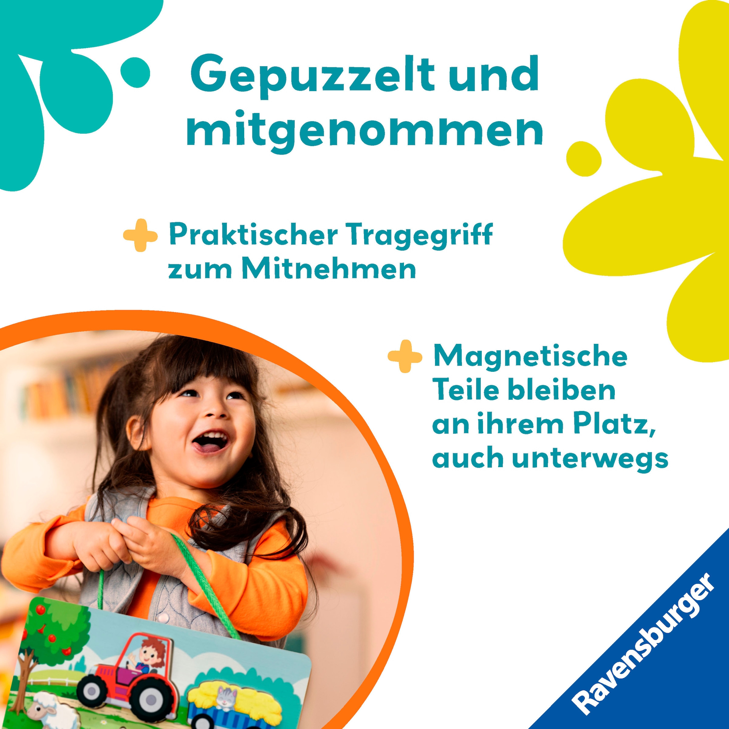Ravensburger Puzzle »Play+ Magnetisches Holz-Zähl-Puzzl Bauernhof«