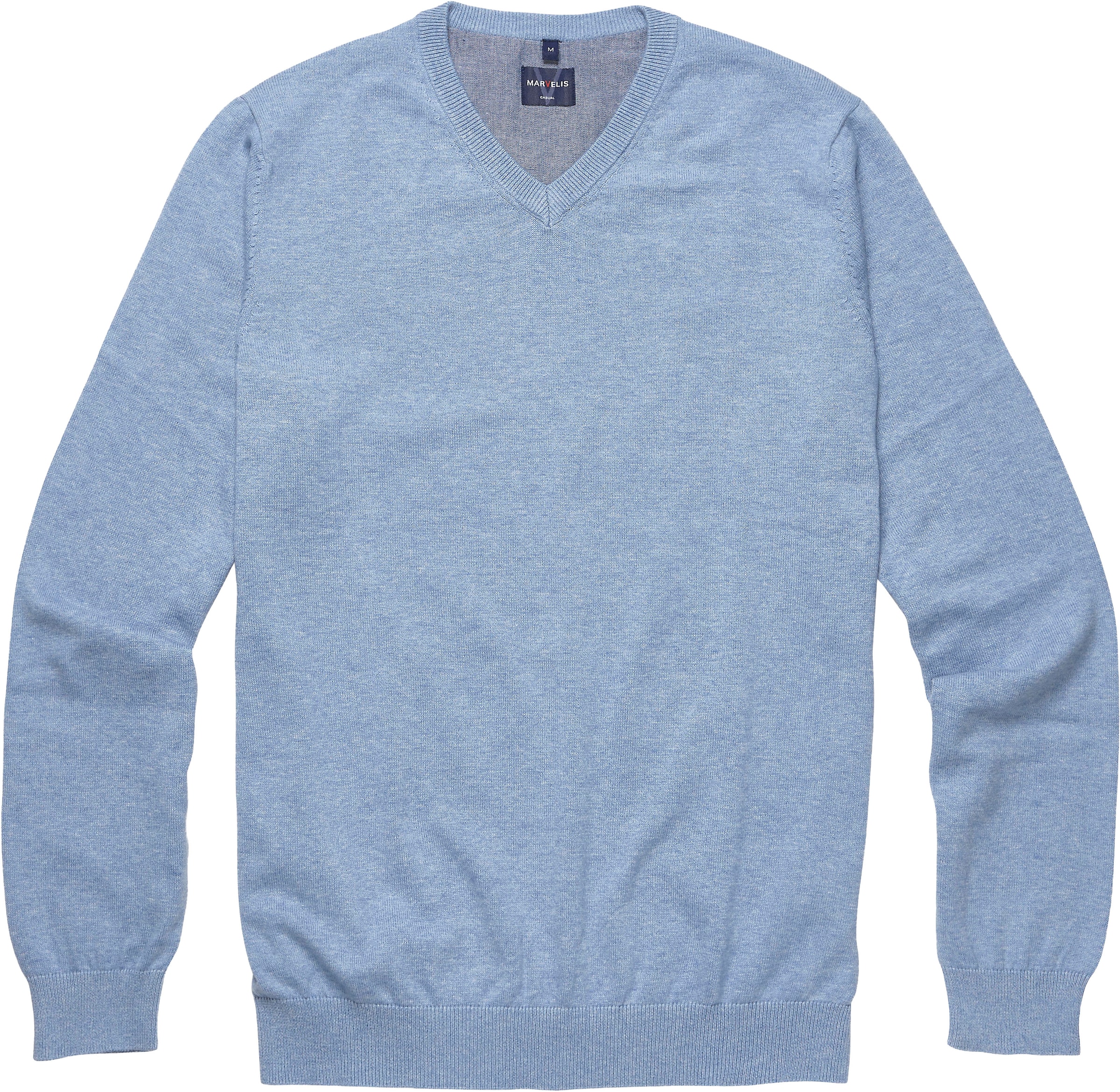 MARVELIS Strickpullover V-Ausschnitt, regular fit, Baumwolle