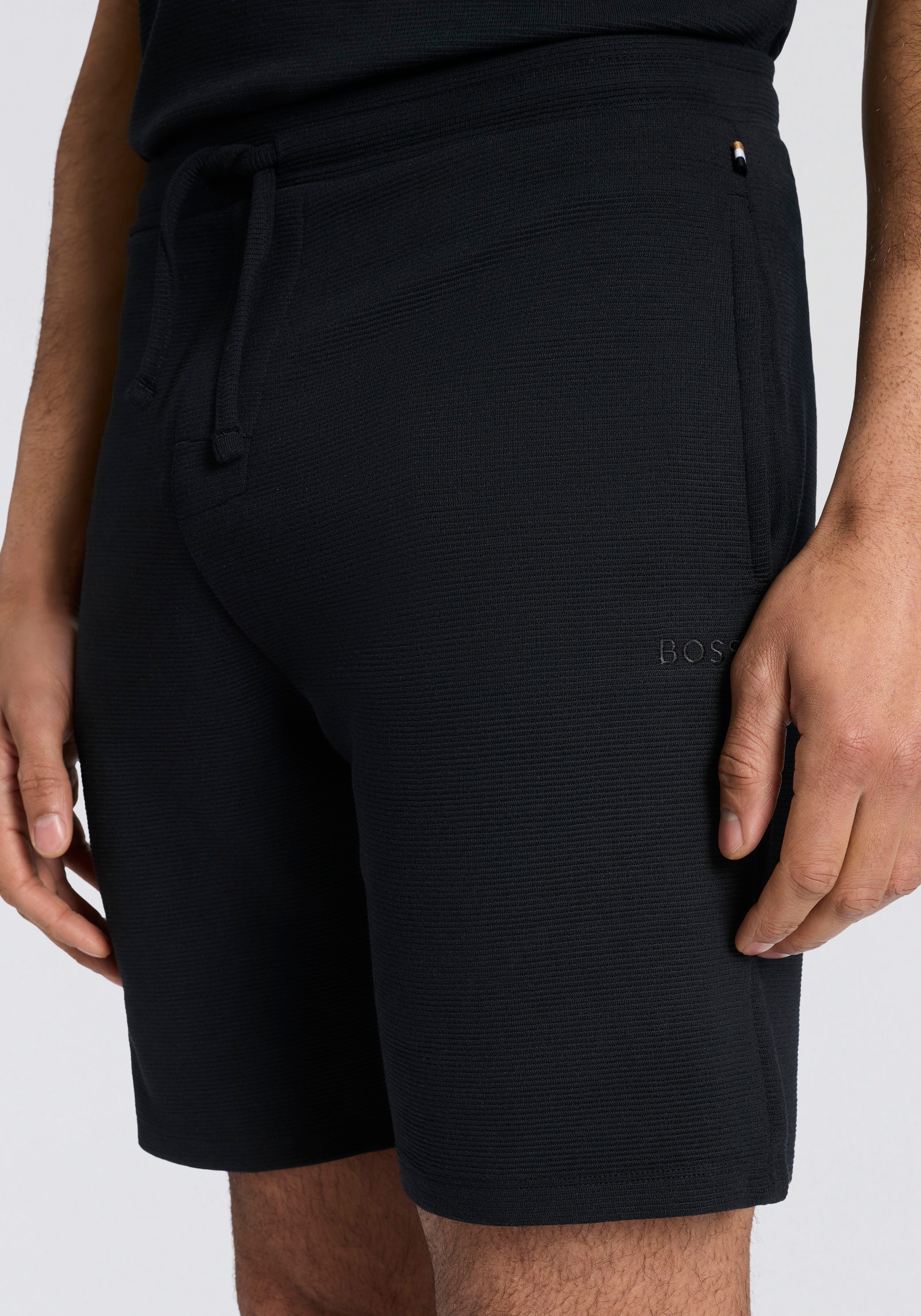 BOSS Shorts  mit elastischem Bund, in Ripp-Qualität