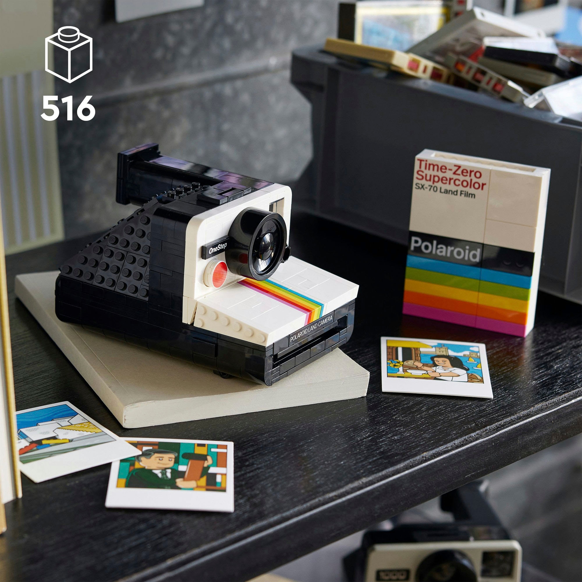 LEGO® Konstruktionsspielsteine »Polaroid OneStep SX-70 Sofortbildkamera (21345), LEGO Ideas«, (516 St.), Made in Europe