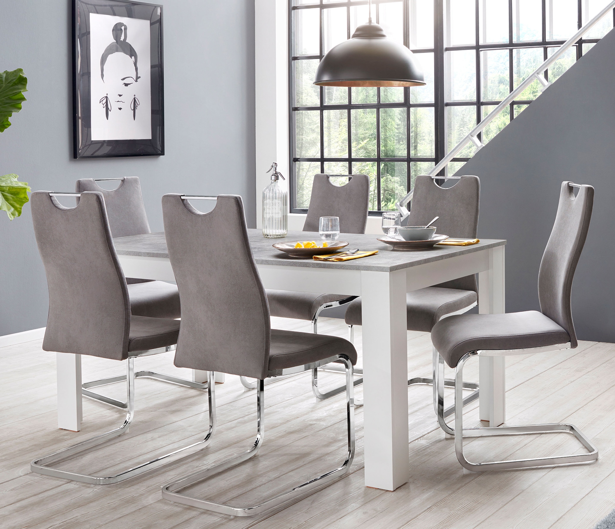 Home affaire Essgruppe »Milano«, (Set, 5 tlg.), 4 Stühle und 1 Tisch