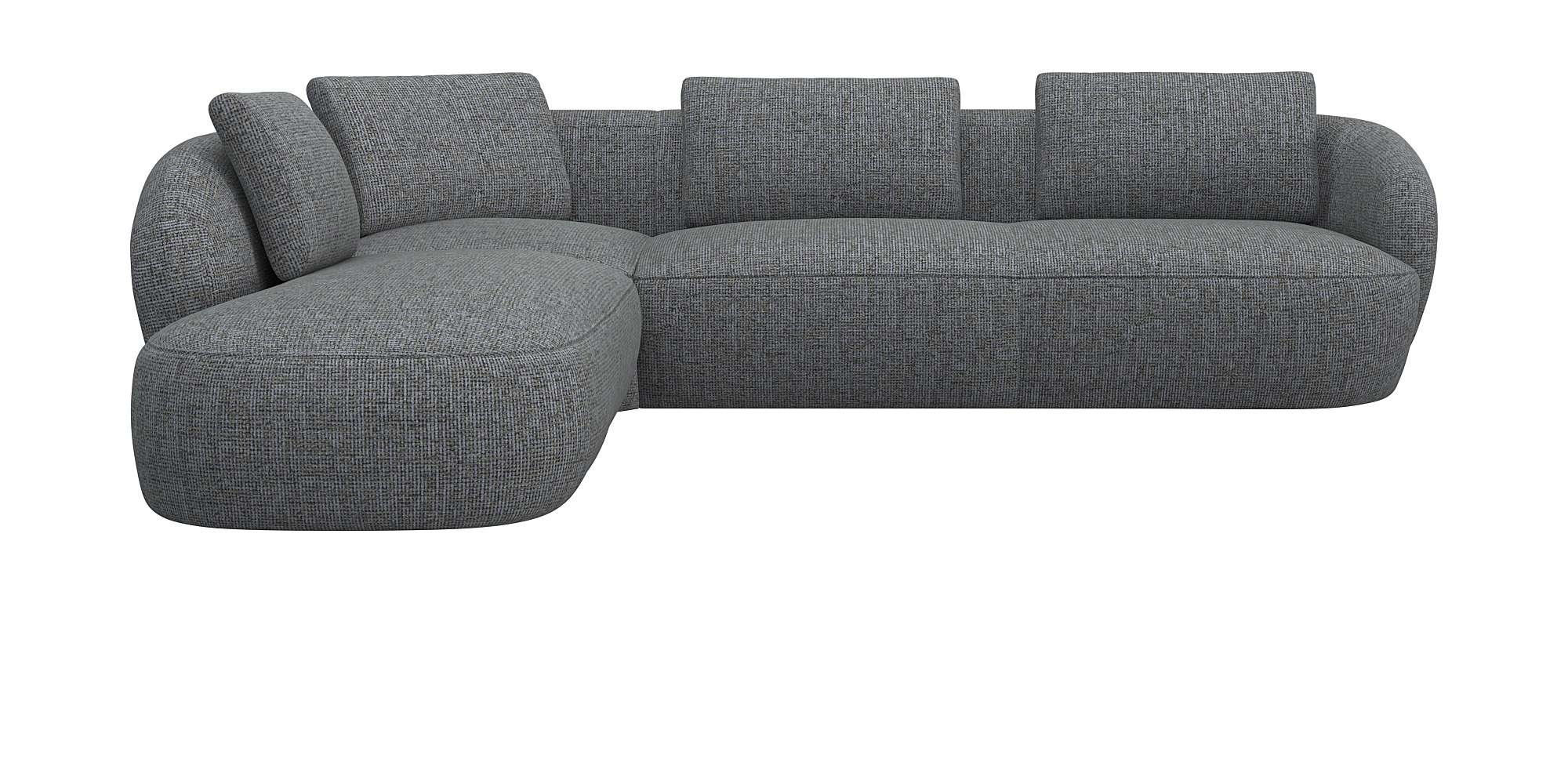 FLEXLUX Ecksofa »Torino, rund, L-Form, Sofa-Ecke mit Ottomane«, Modernes, o günstig online kaufen