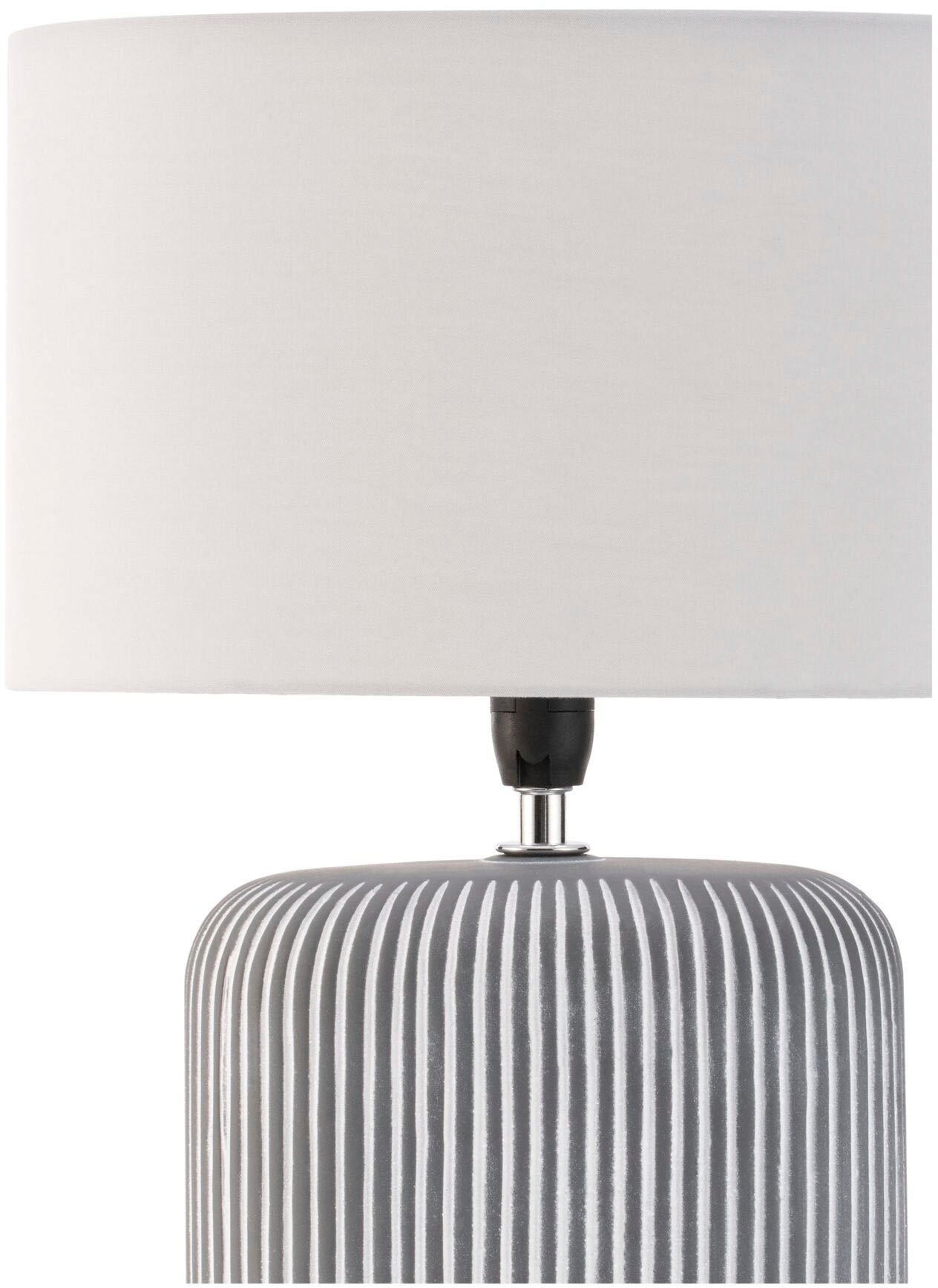 Pauleen Tischleuchte »Pure Shine max20W Grau/Weiß 230V Stoff/Keramik«, 1 flammig, Leuchtmittel E14 | ohne Leuchtmittel, E14