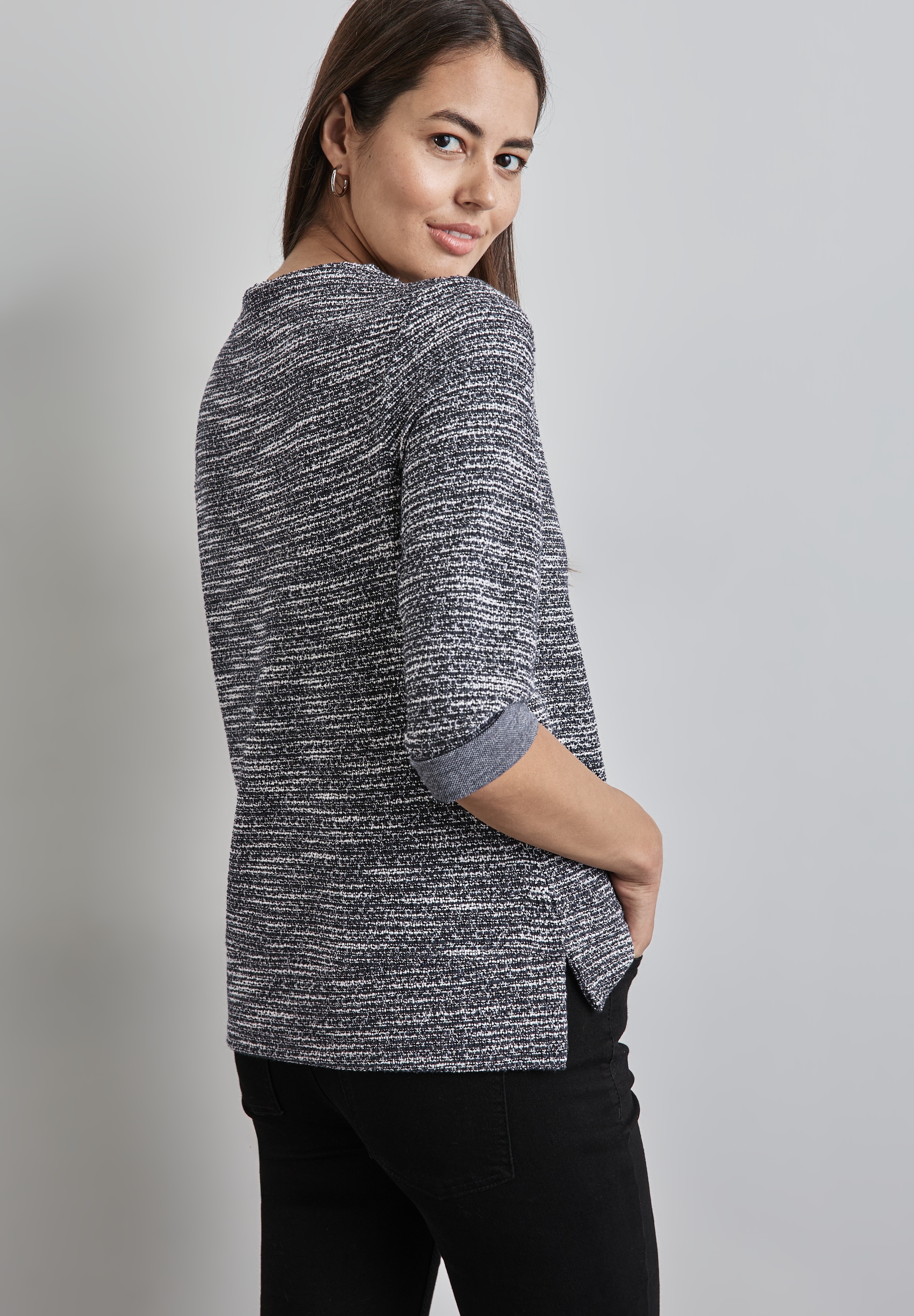 STREET ONE 3/4-Arm-Shirt, mit Bouclé Struktur