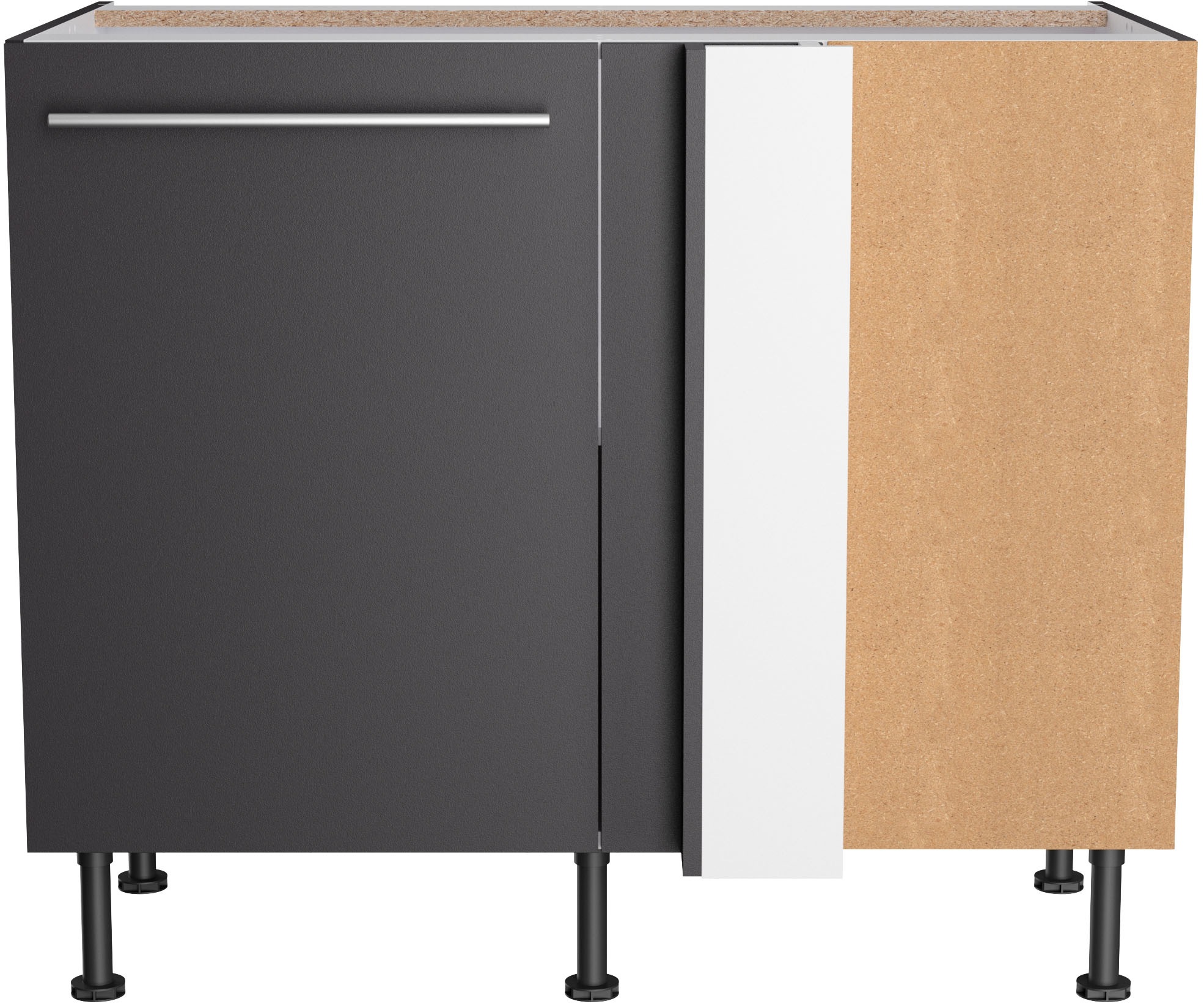 KOCHSTATION Eckunterschrank »KS-Bern2«, Breite 100 x 65 cm, Lösung für Geschirrspüler, 1 Tür, 1 Einlegeboden