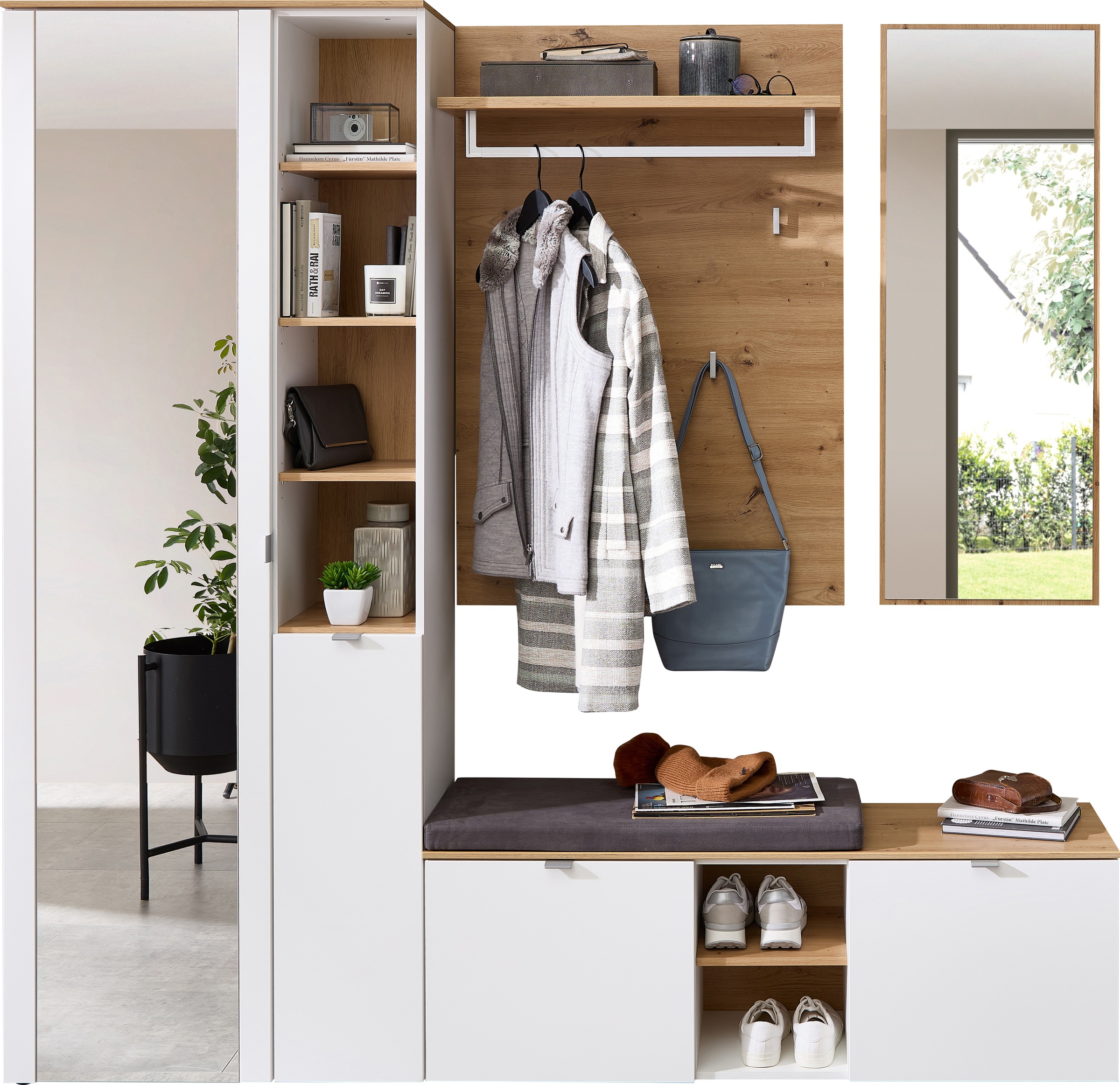 Innostyle Garderoben-Set »Bari Garderobenprogarmm, BxHxT 206x202x38 cm«, (Set, 4 St.), Besteht aus 4 Typen