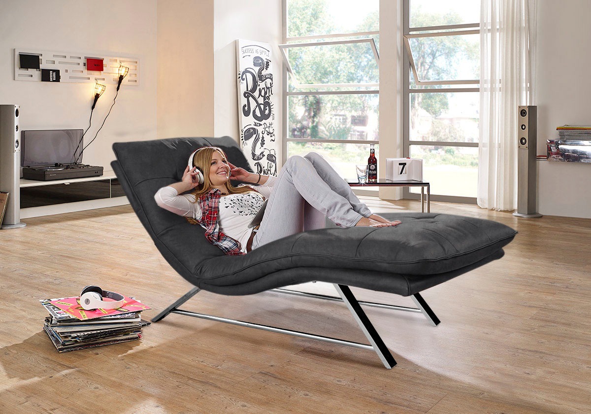 W.SCHILLIG Relaxliege »daily dreams«, in Waffelkissen-Optik, wahlweise mit Motor, Kufengestell, in 2 Breiten