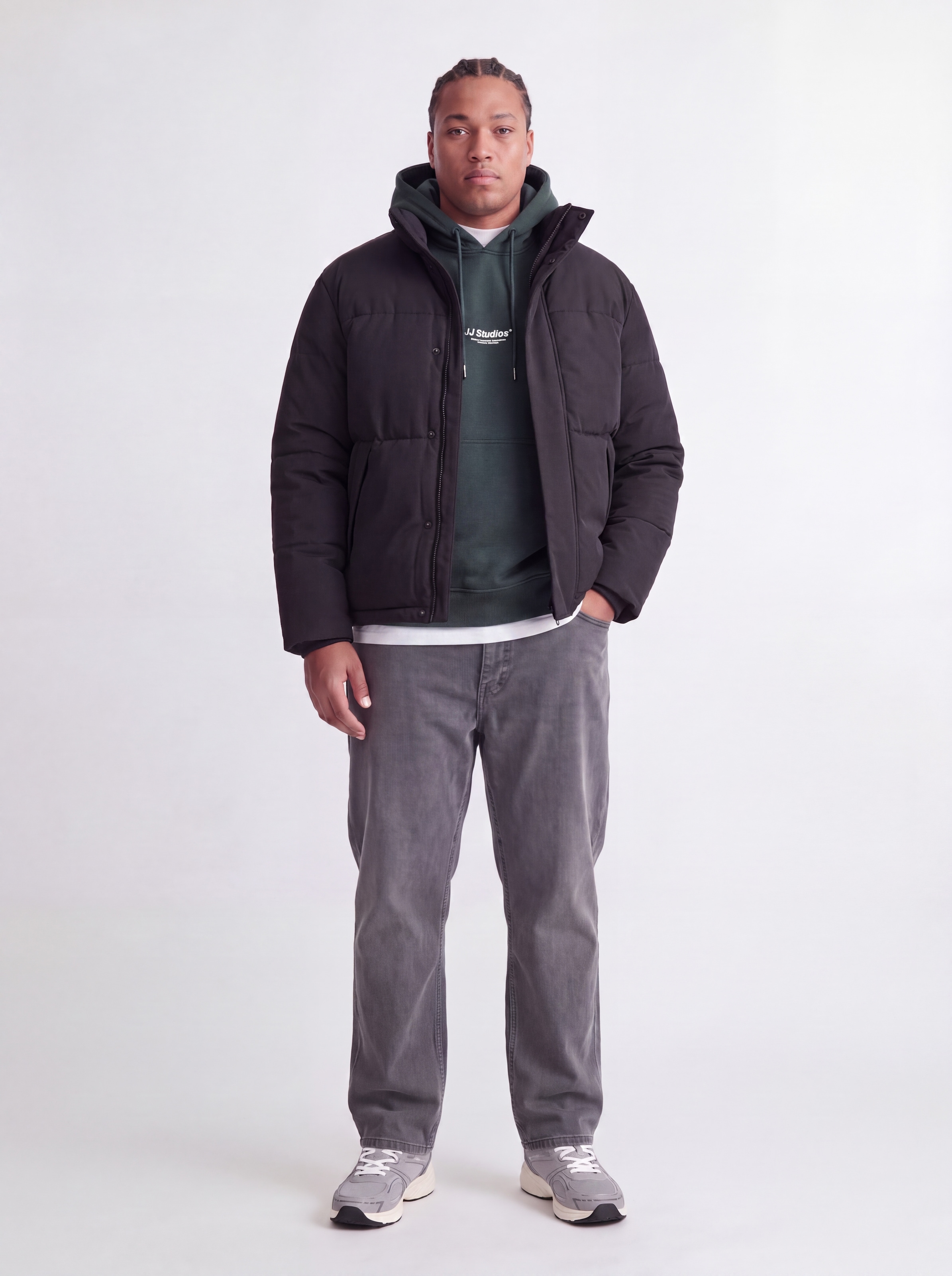 Jack & Jones PlusSize Steppjacke »JJESOHO PUFFER COLLAR AW26 SN PLS« Kunstfaser, mit verdecktem Reißverschluss