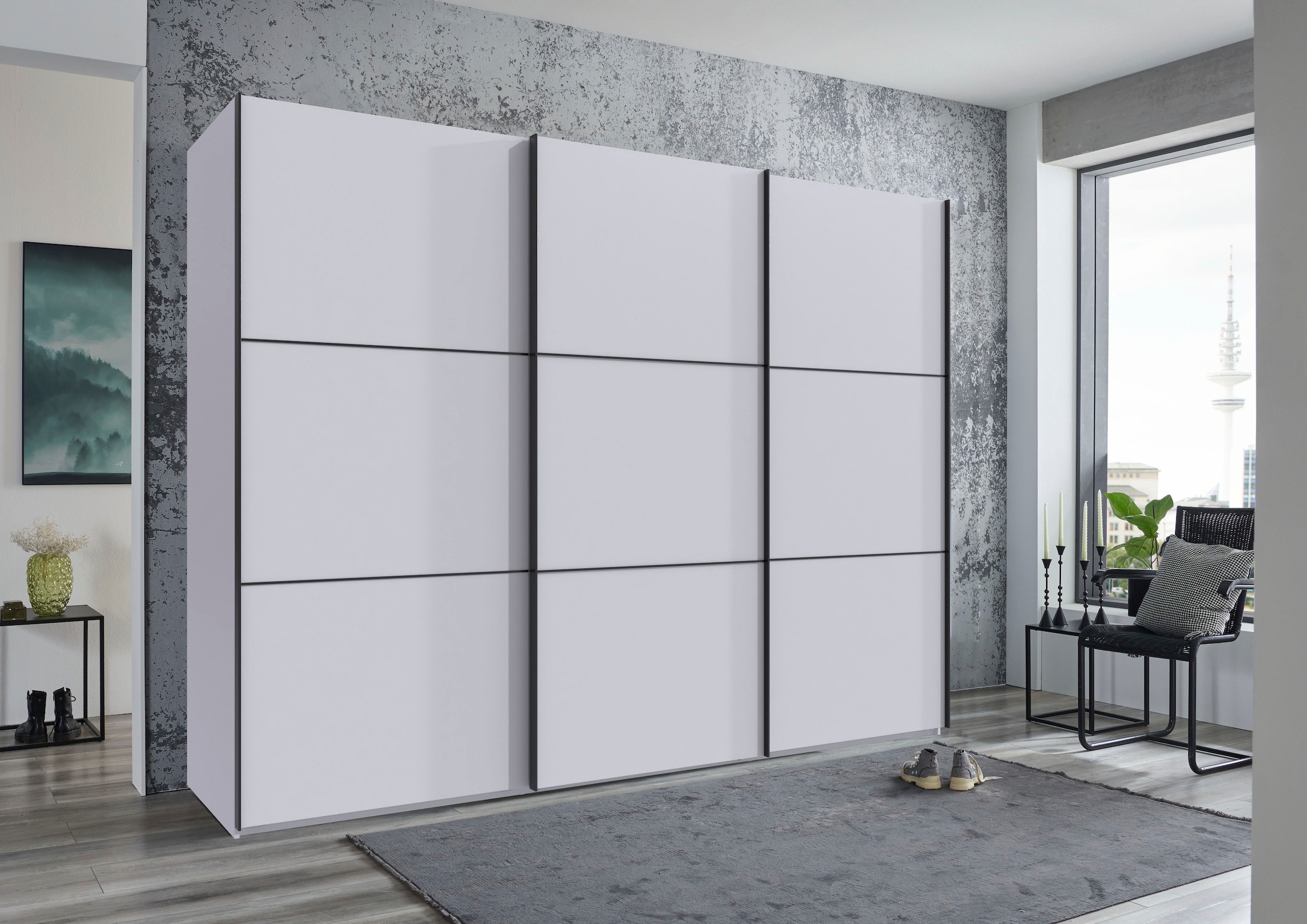 Wimex Kleiderschrank »Indiana by fresh to go, wahlweise mit oder ohne Spiegel«, (INKLUSIVE Innenausstattung und Selbsteinzug für die Türen), große Breiten250 oder 300cm, mit oder ohne Glasfront, Made in Germany