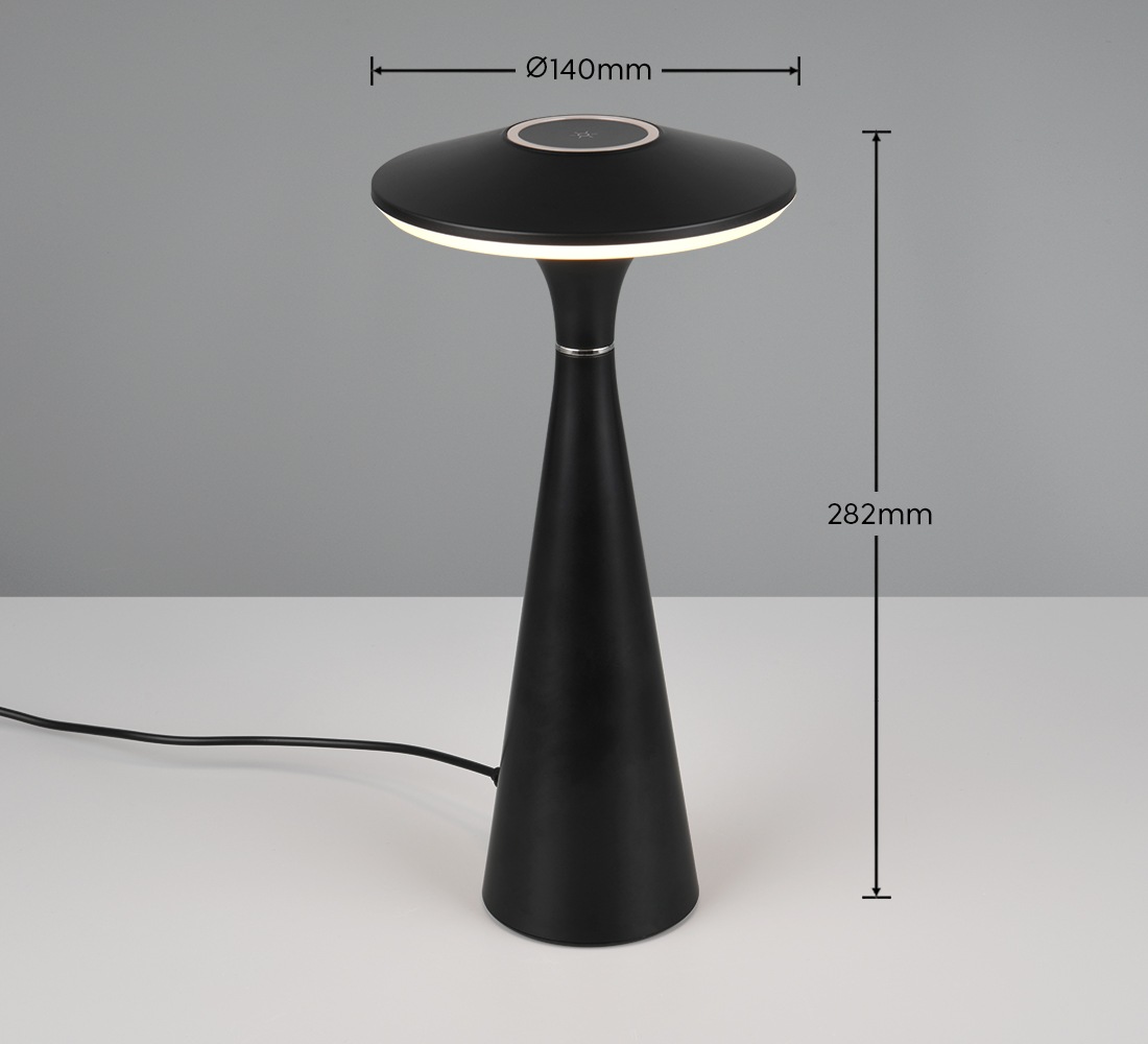 REALITY Leuchten LED Tischleuchte »TORREZ«, 1 flammig, Leuchtmittel LED-Board | LED fest integriert, in-Outdoor Akku Tischlampe mit USB-C, dimmbar, Lichtfarbe einstellbar