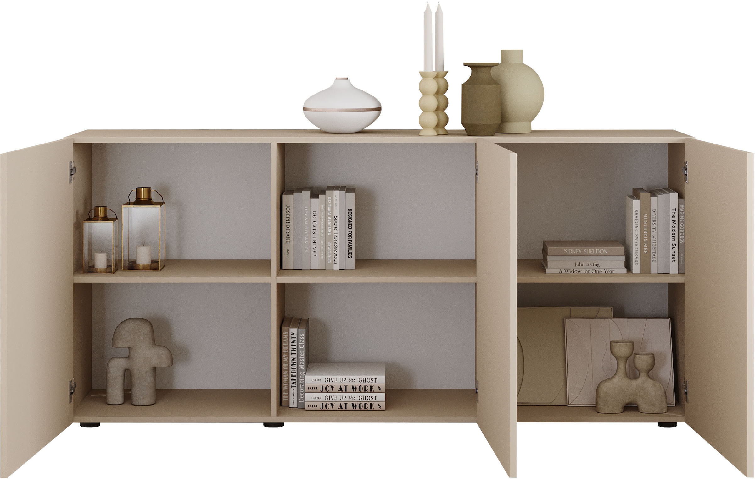 INOSIGN Sideboard »Rio Breite 181 cm, Kommode mit 3 Türen, Anrichte,«, geriffelte Front, modern u. elegant, viel Stauraum