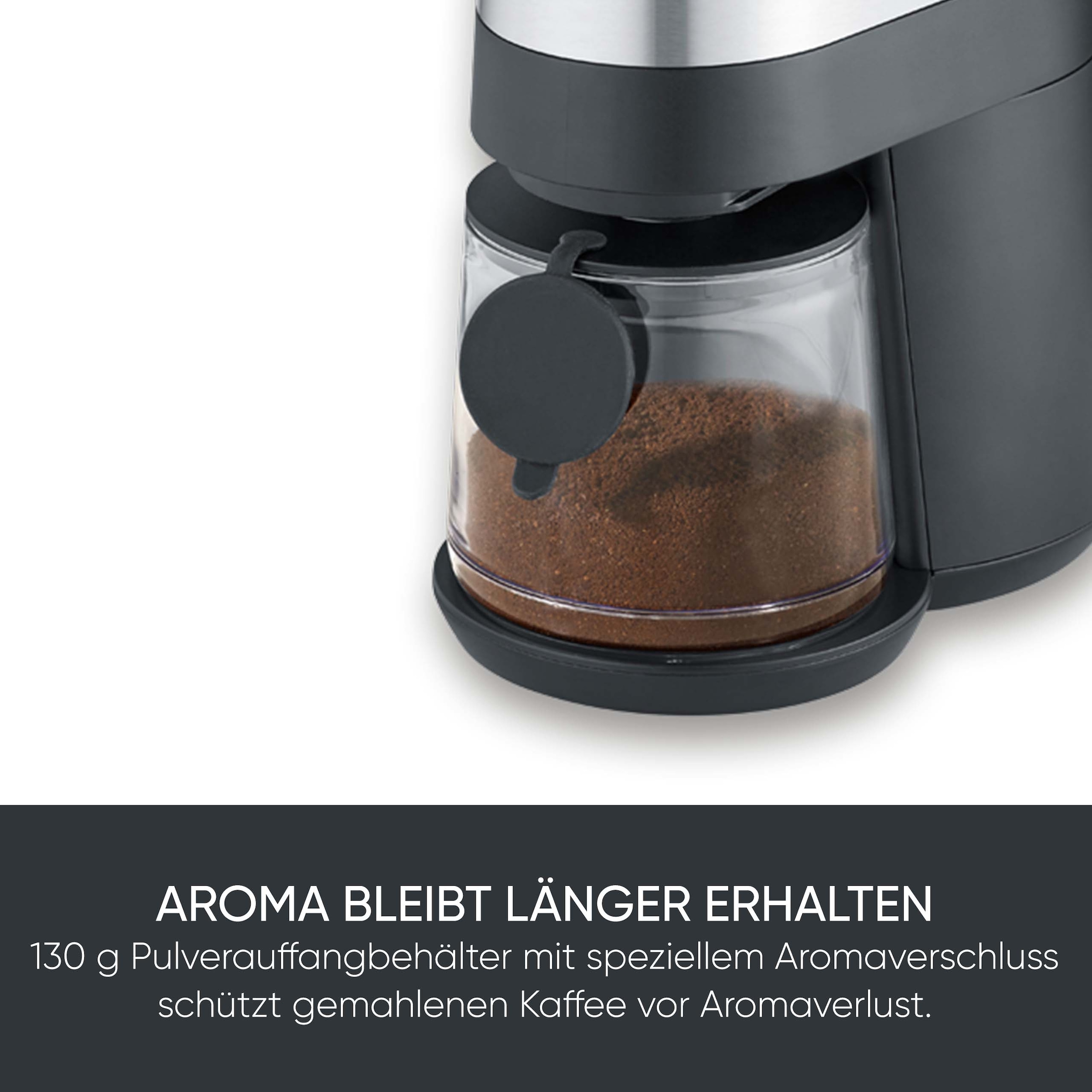 Severin Kaffeemühle »KM 3880« Scheibenmahlwerk 240 gBohnenbehälter bis 240g Bohnen, Aromaverschluss, Mahlgrad in 30 Stufen einstellbar
